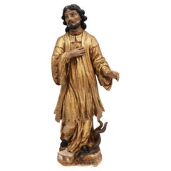 Saint Amable, madera de álamo policromada, Francia, siglo XVIII