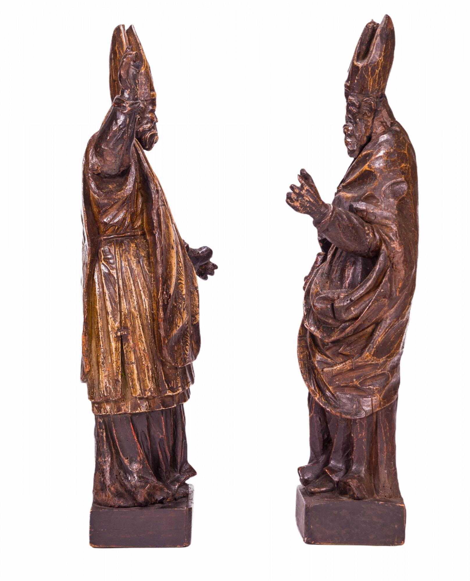 Renaissance Saint Ambrose Archbishop of Milan and Saint Augustine Bishop of Hippo, 16th Cent For Sale