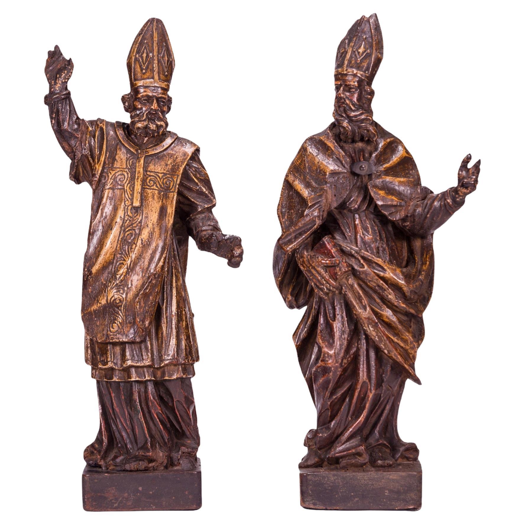 Saint Ambrose Archbishop of Milan and Saint Augustine Bishop of Hippo, 16th Cent For Sale
