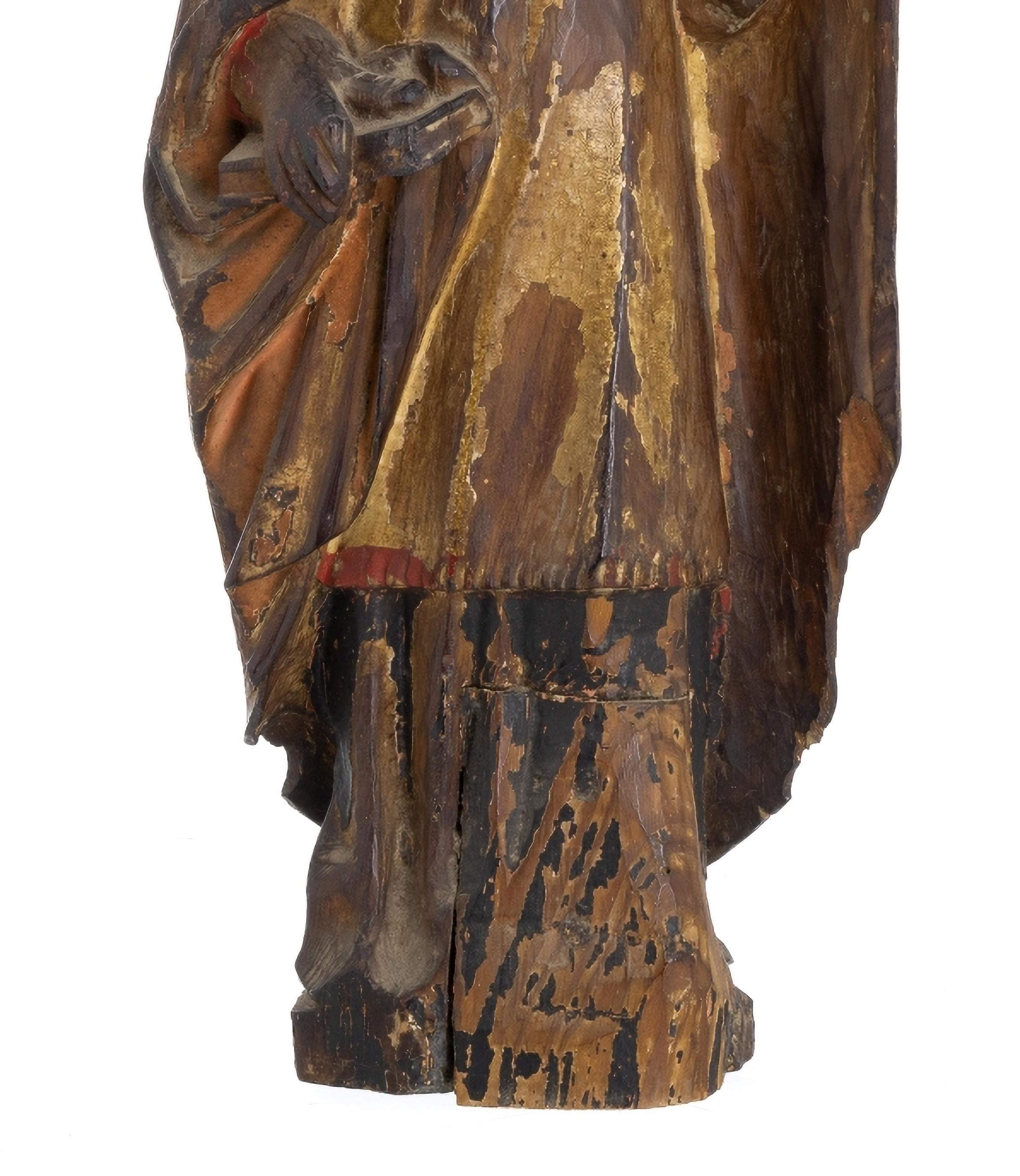 Gothique Sculpture italienne de Saint Ambrosius du XVIIe siècle en vente