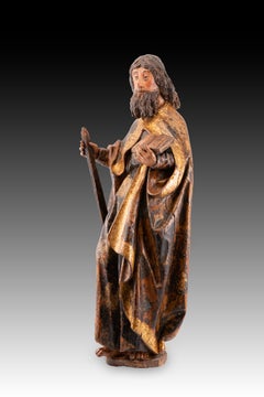Saint Andrew. Carved and polychromed wood. Attributed to DE VAHÍA, Alejo