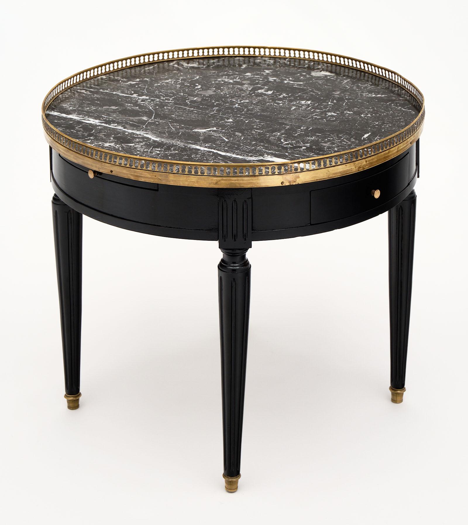 French Saint Anne Marble Topped Bouillotte Table