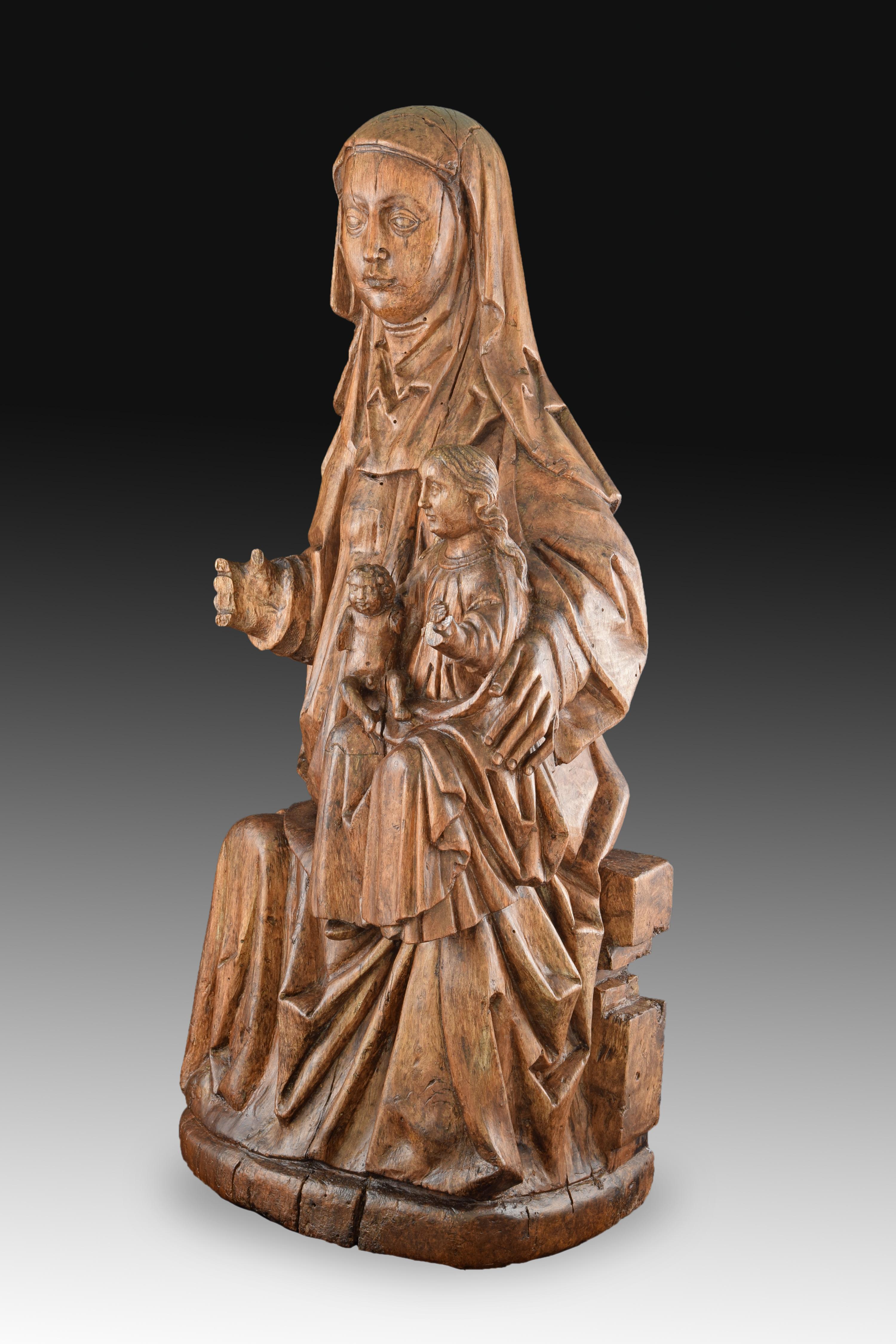 Renaissance Saint Anne, the Virgin and Jesus Child, Wood, 16th Century