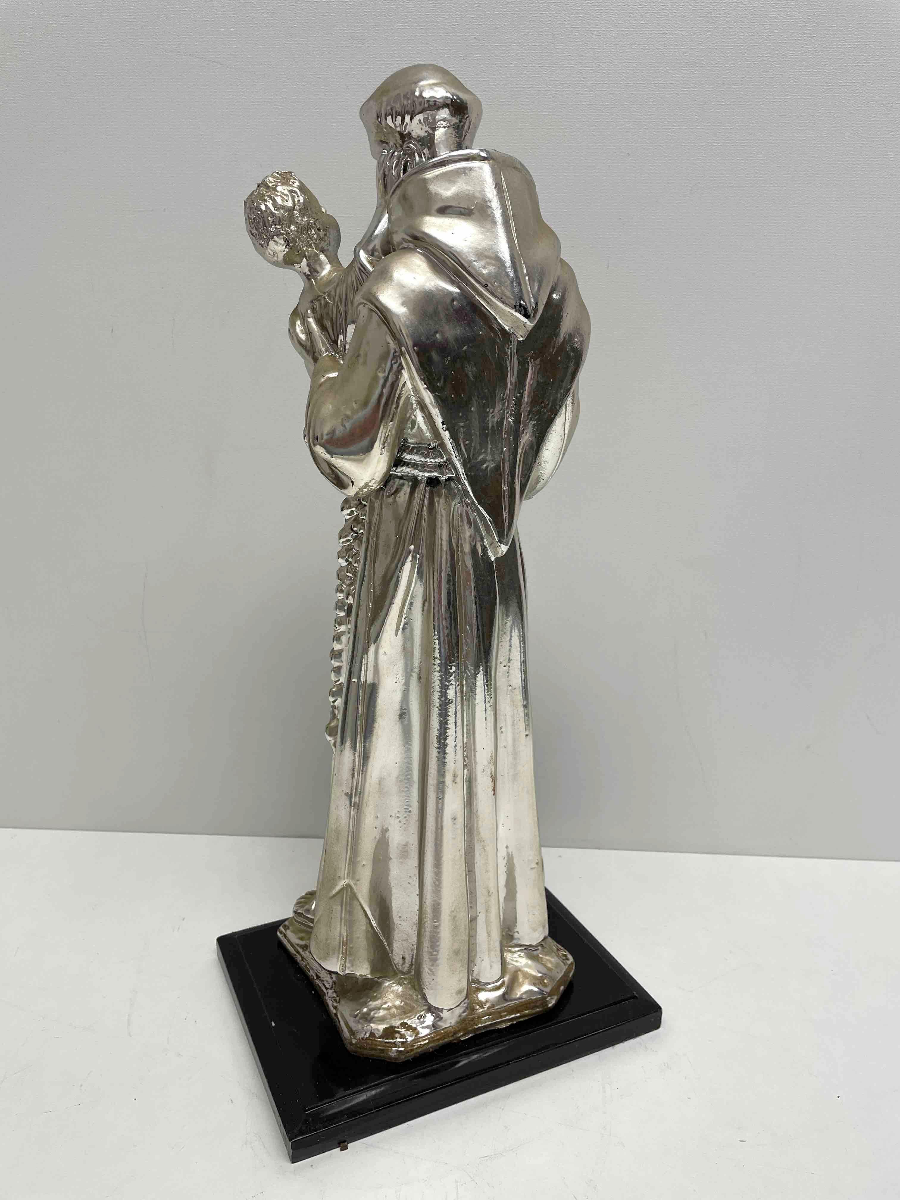 Italian Saint Anthony of Padua Statue Sculpture Holding Jesus Child, Italy, 1910s