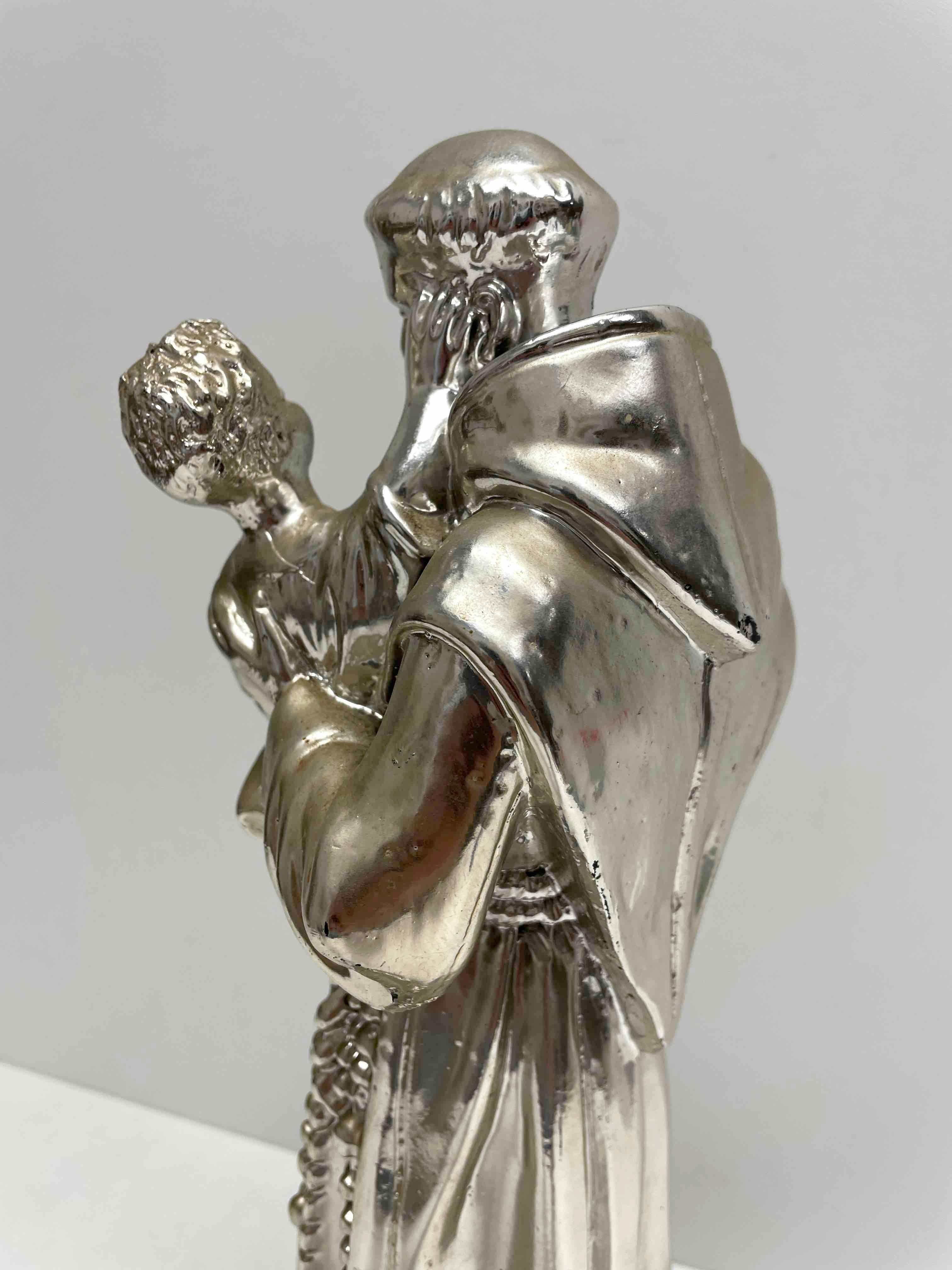 Saint Anthony of Padua Statue Sculpture Holding Jesus Child, Italy, 1910s 1