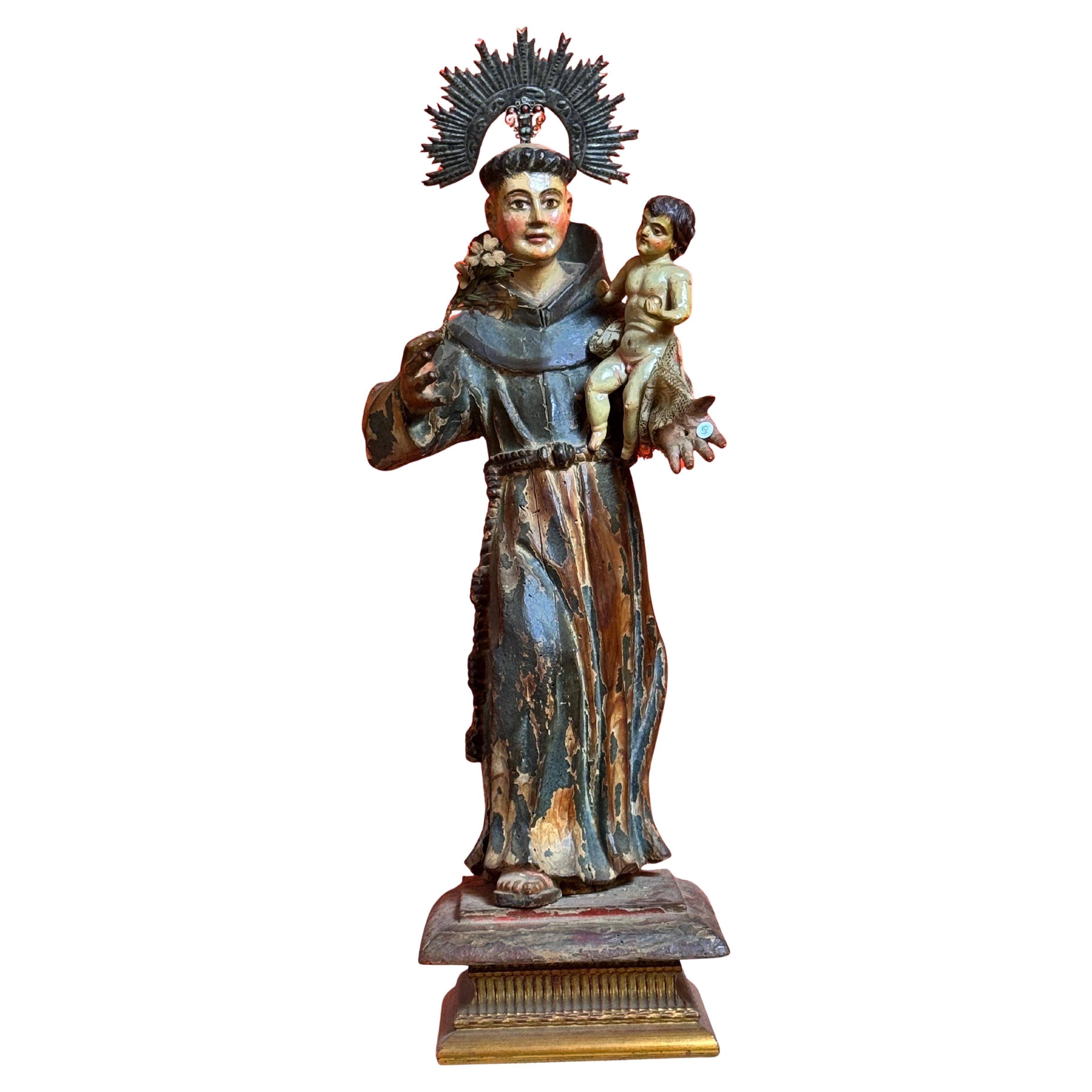 Saint Antoine de Padua avec le Child Child, École hispano-coloniale, XVIIe siècle