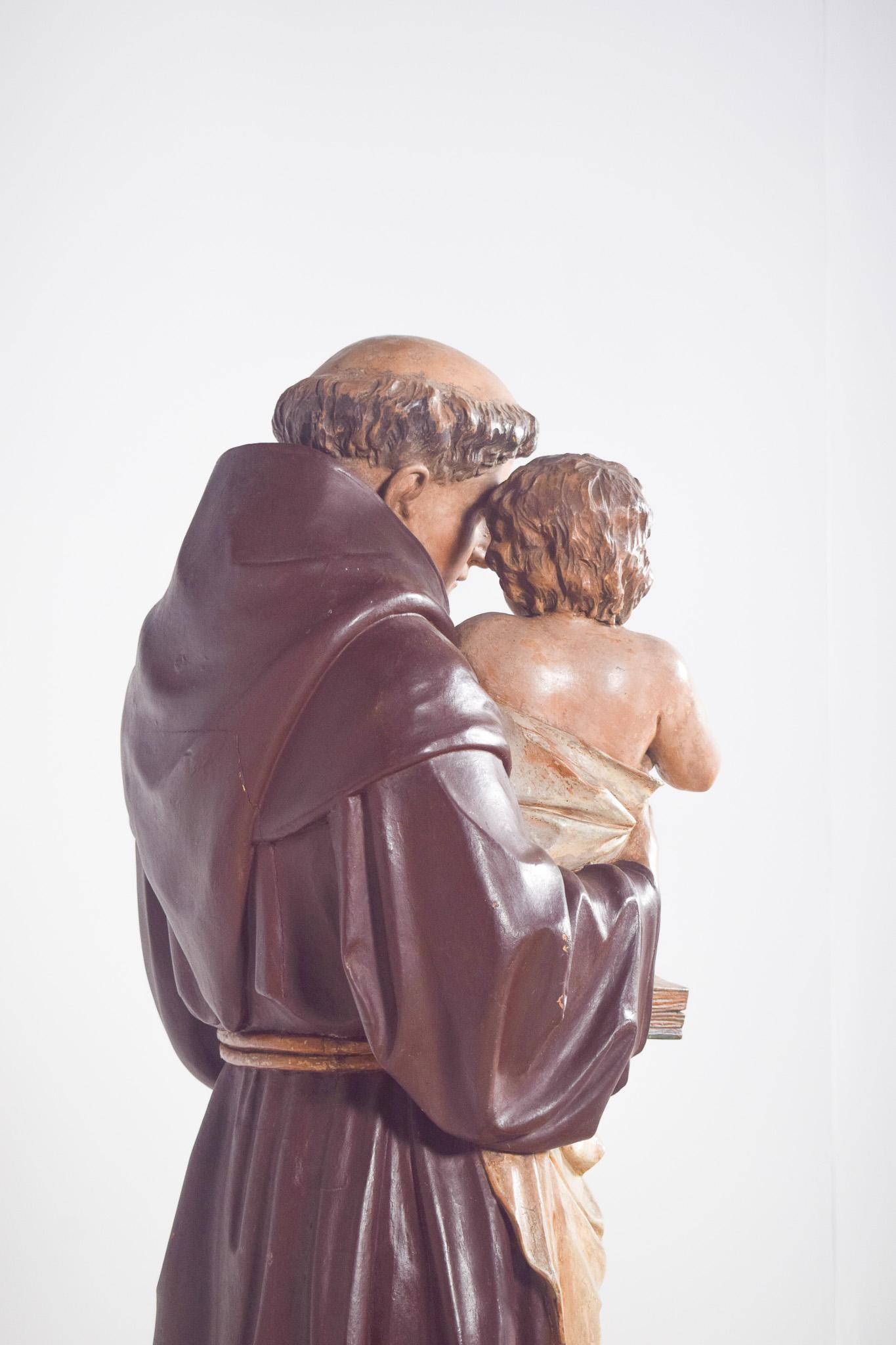 Sant'Antonio con il Bambino Scultura in ceramica In condizioni discrete in vendita a Lisboa, Lisboa
