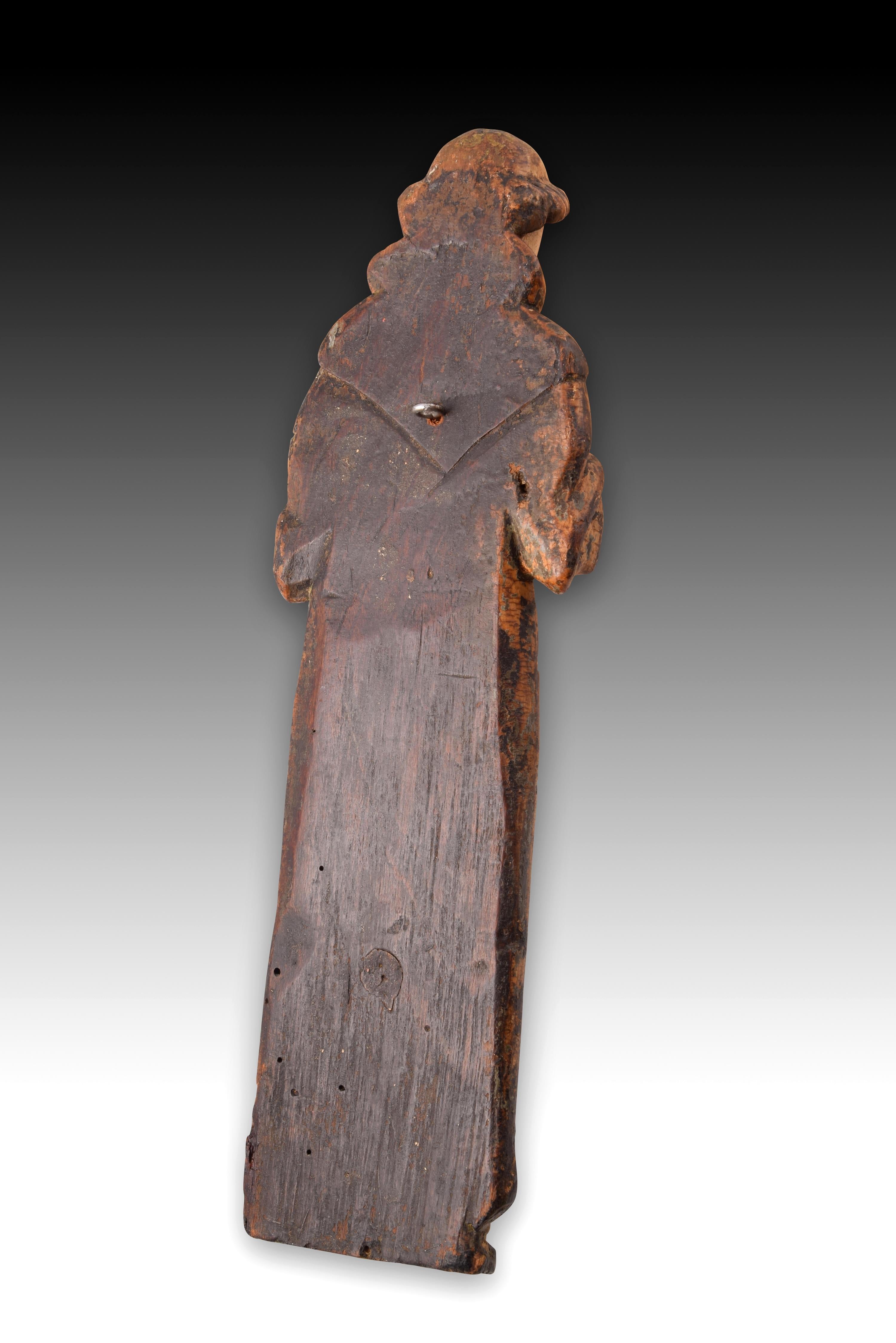 Renaissance Saint Anthony with the Child Jesus, Wood, Mechelen School, 16th Century For Sale