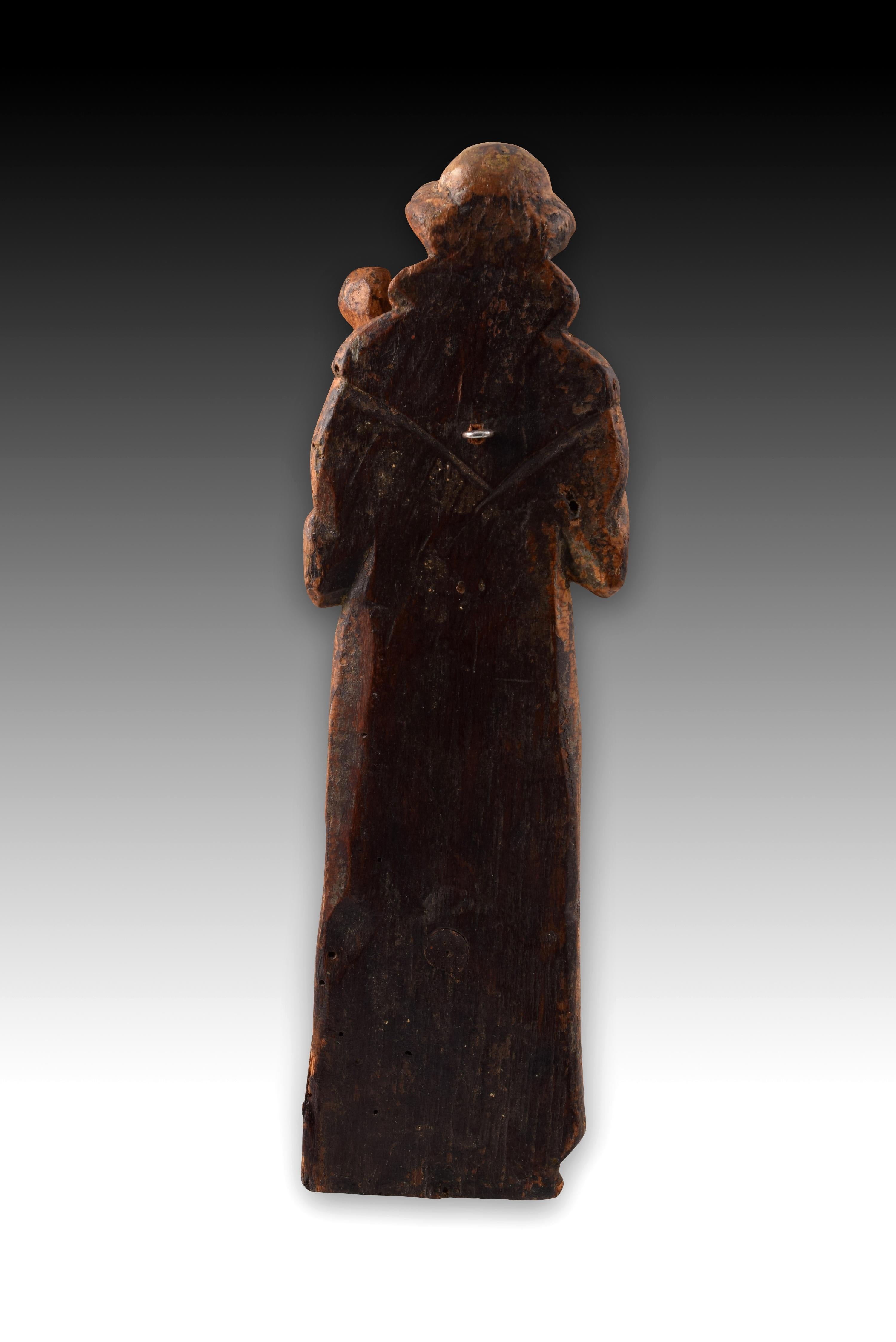 18th Century and Earlier Saint Anthony with the Child Jesus, Wood, Mechelen School, 16th Century For Sale