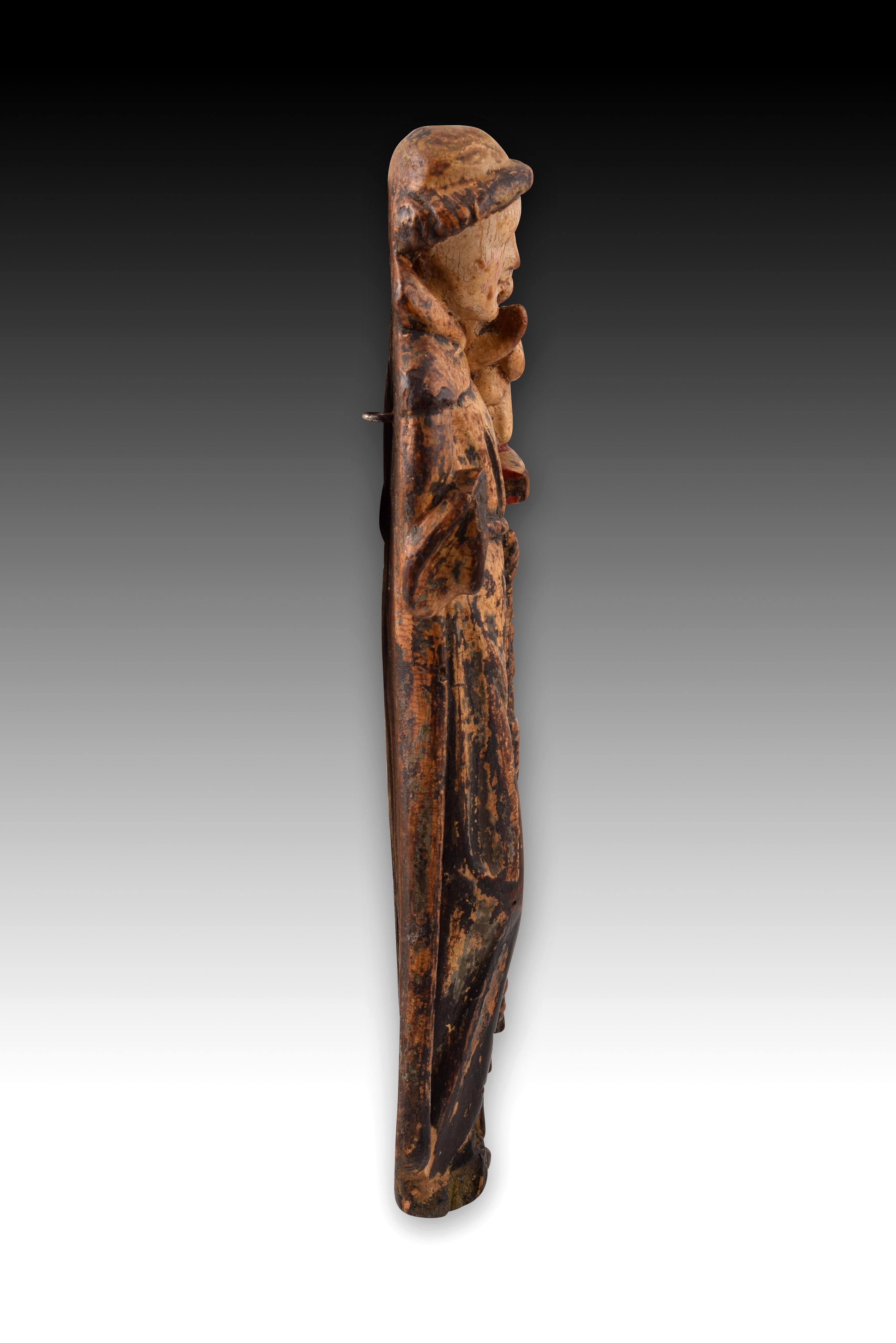 Other Saint Anthony with the Child Jesus, Wood, Mechelen School, 16th Century For Sale