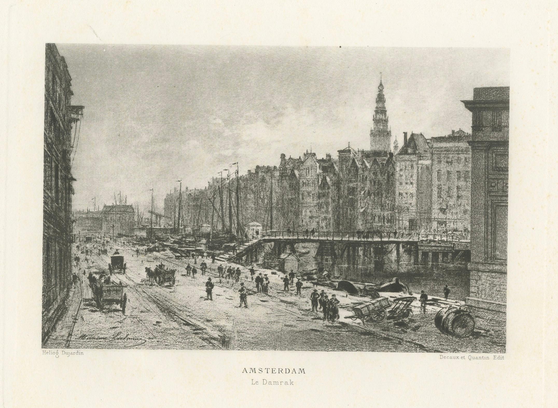 Porta di Sant'Antonio ad Amsterdam, eliografia del 1882 di Maxime Lalanne in vendita 1