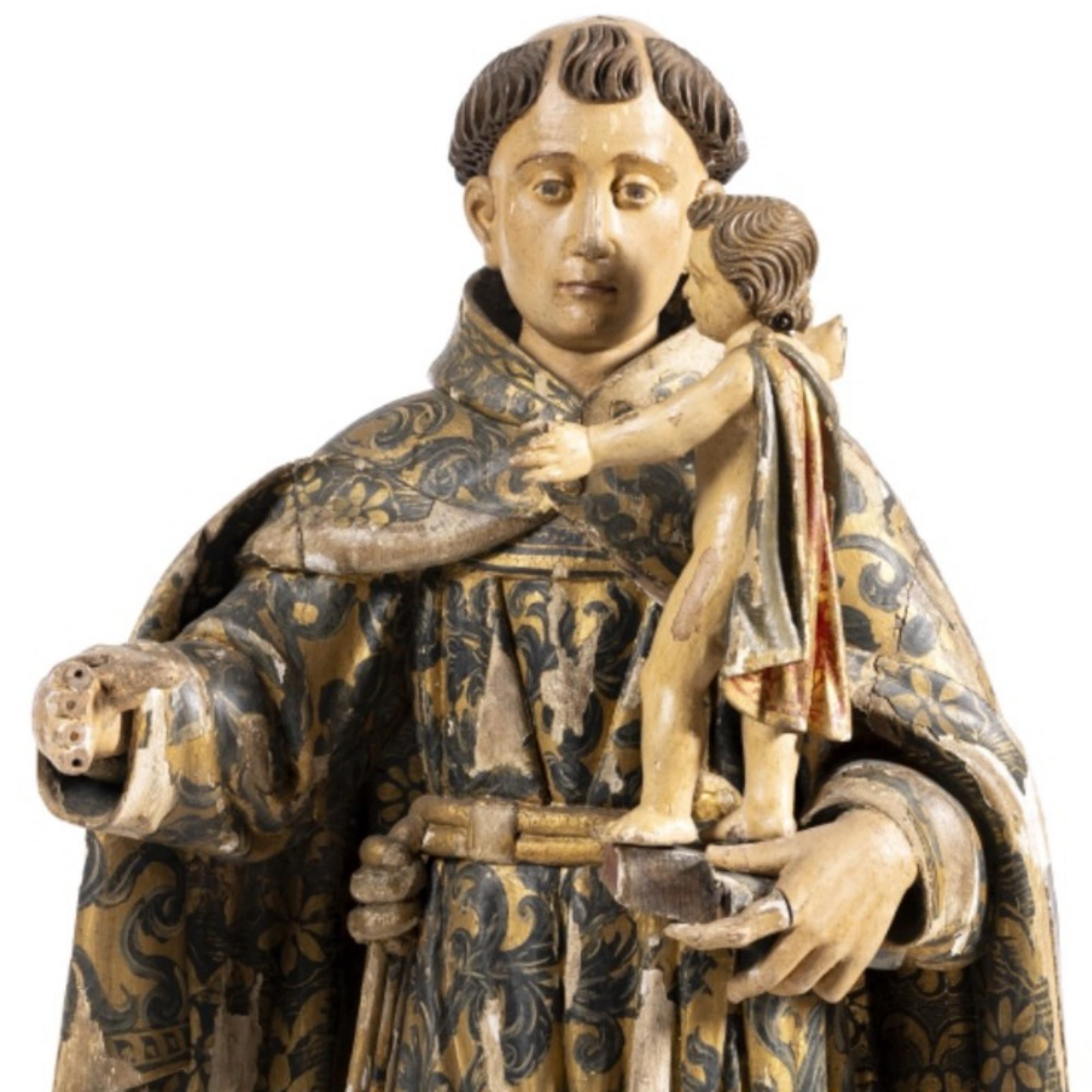 San Antonio con el Niño Jesús, siglo XVIII Portugués en venta