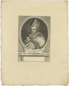 Der heilige Arno, Bischof von Metz - Französischer religiöser Kupferstich, um 1670