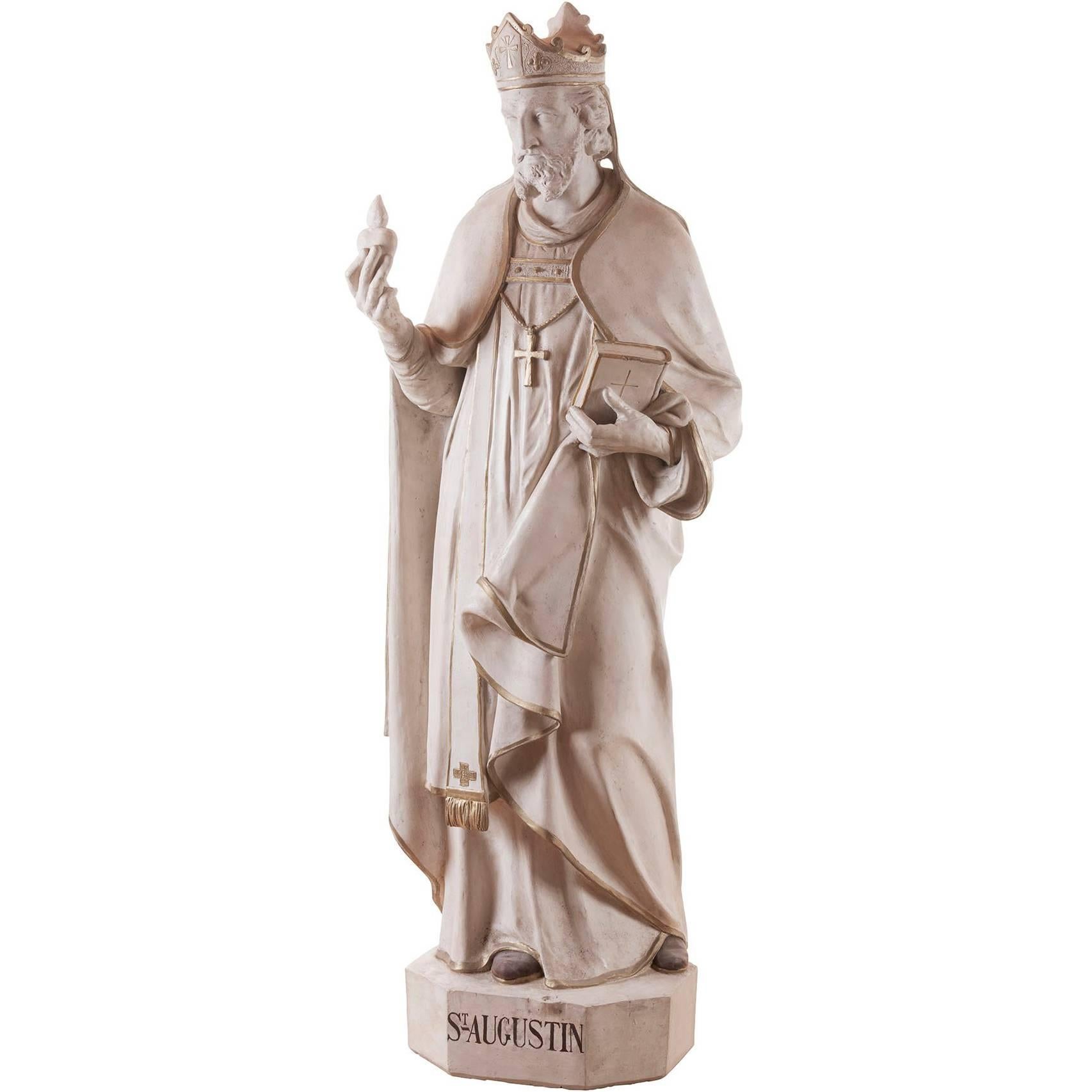 Saint Augustine, Terra Cotta, 19th Century For Sale