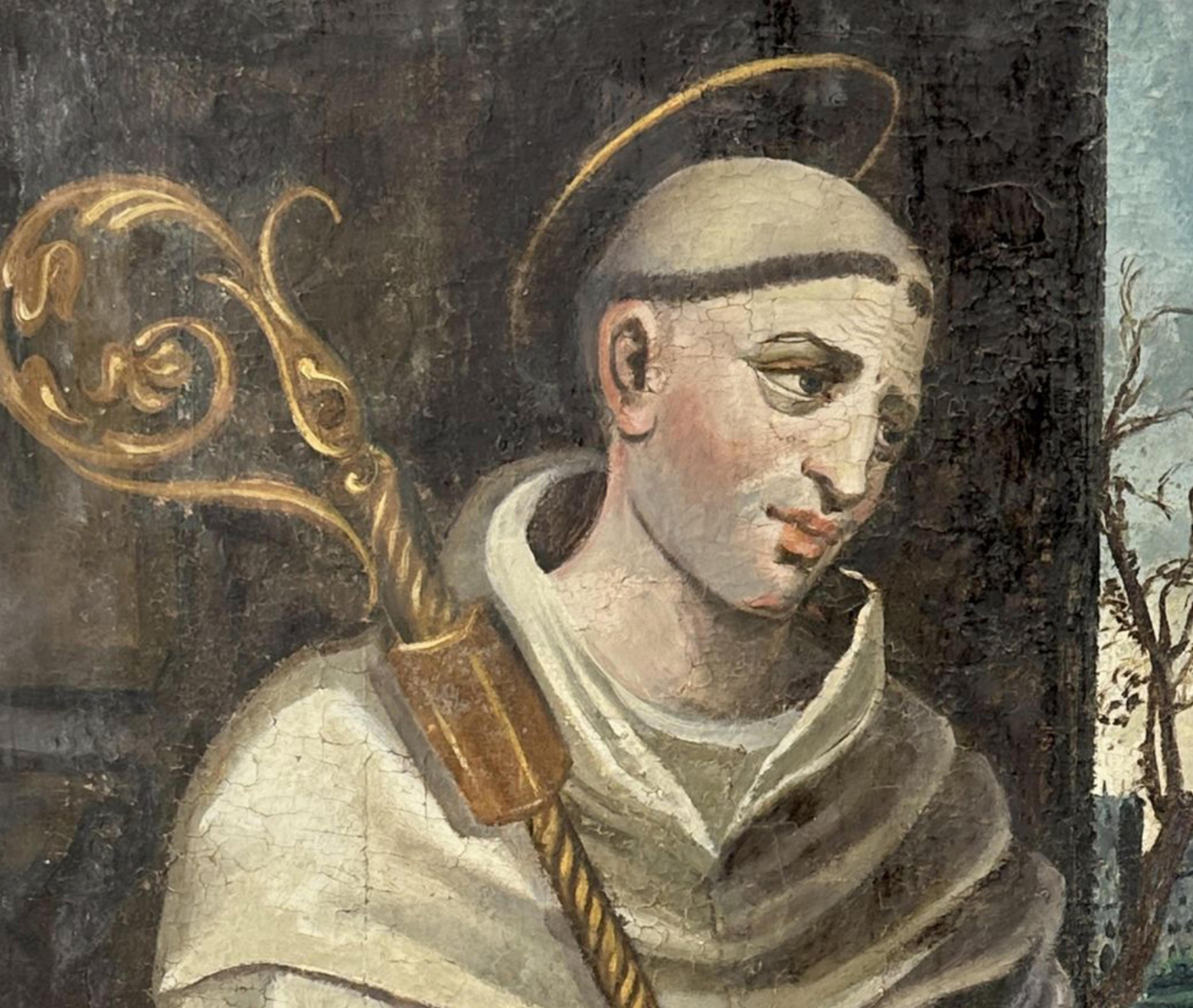 Saint Bernard. Spanish School of the 17th century In Good Condition In Madrid, ES