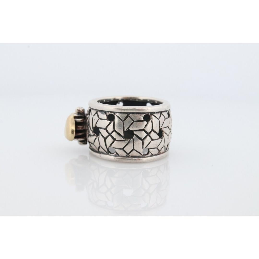 Saint by Sarah Jane 18k and Sterling Silver Bee wide Band. Bumblebee ring For Sale 4