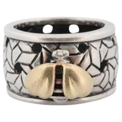 Saint by Sarah Jane 18k and Sterling Silver Bee wide Band. Bumblebee ring