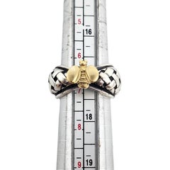 Saint by Sarah Jane Sterling Silver 18K Yellow Gold Allister Bee Ring Size 6 1/2