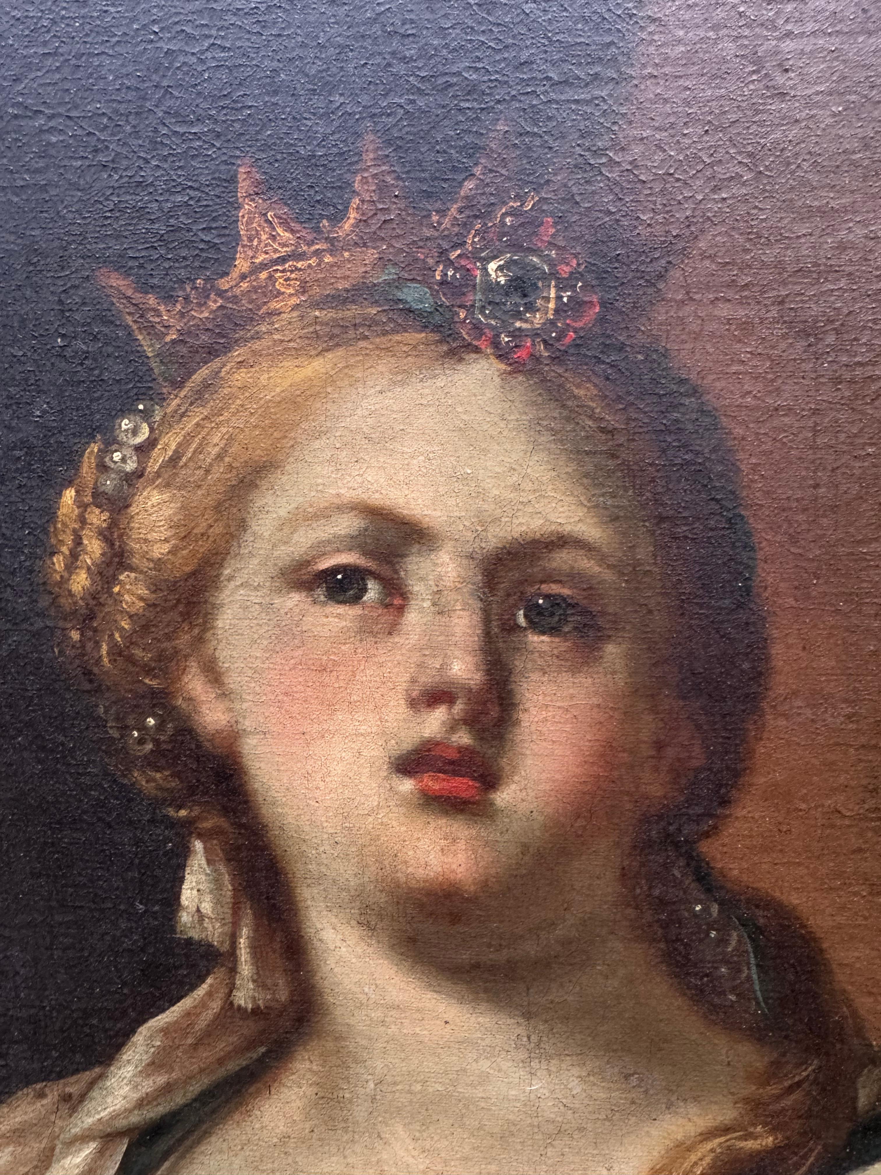 Saint Catherine of Alexandria, European School, Circa Late 17th to Early 18th Ct Pintado a mano en venta