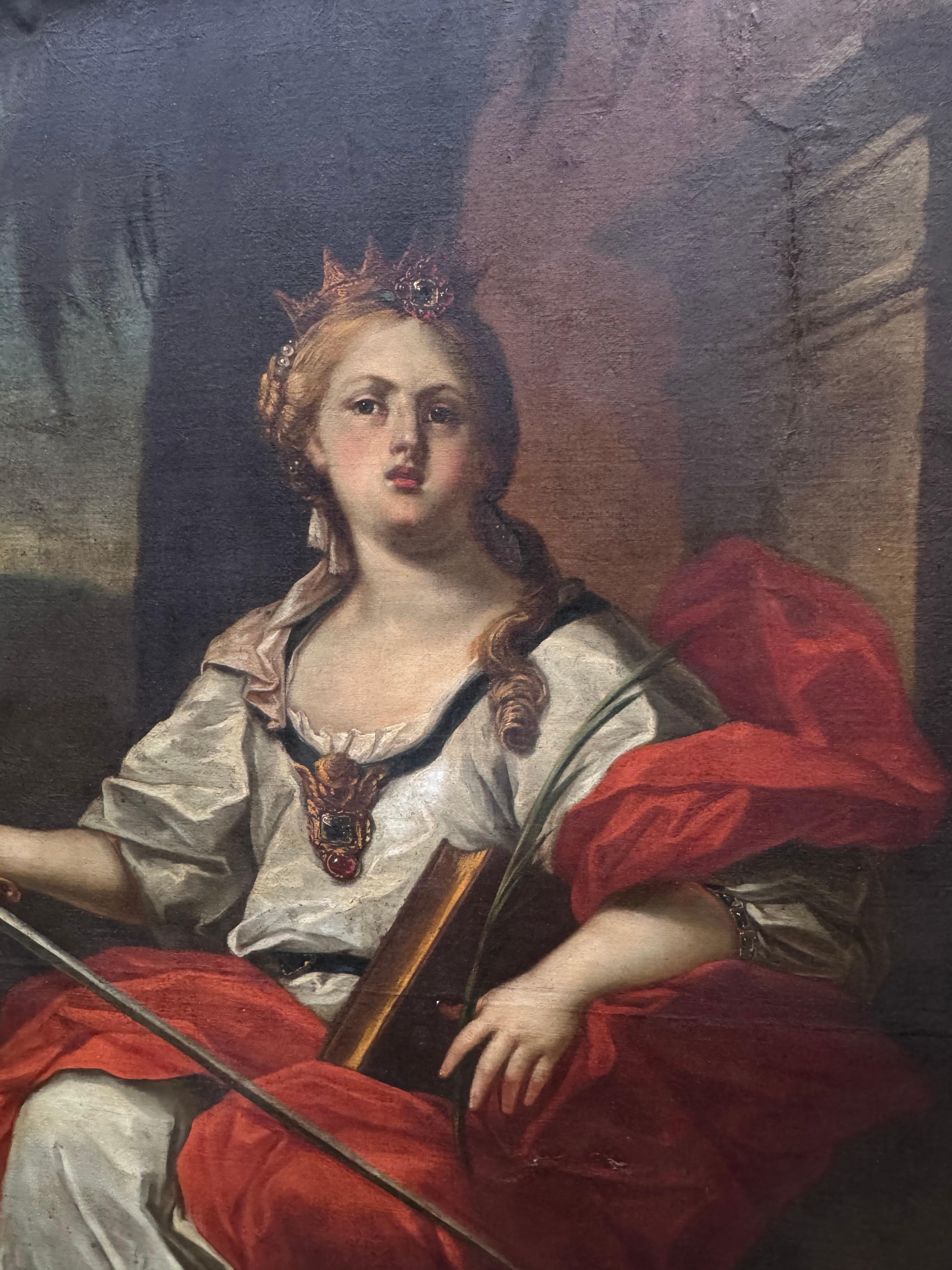 Saint Catherine of Alexandria, European School, Circa Late 17th to Early 18th Ct siglo XVIII y antes en venta