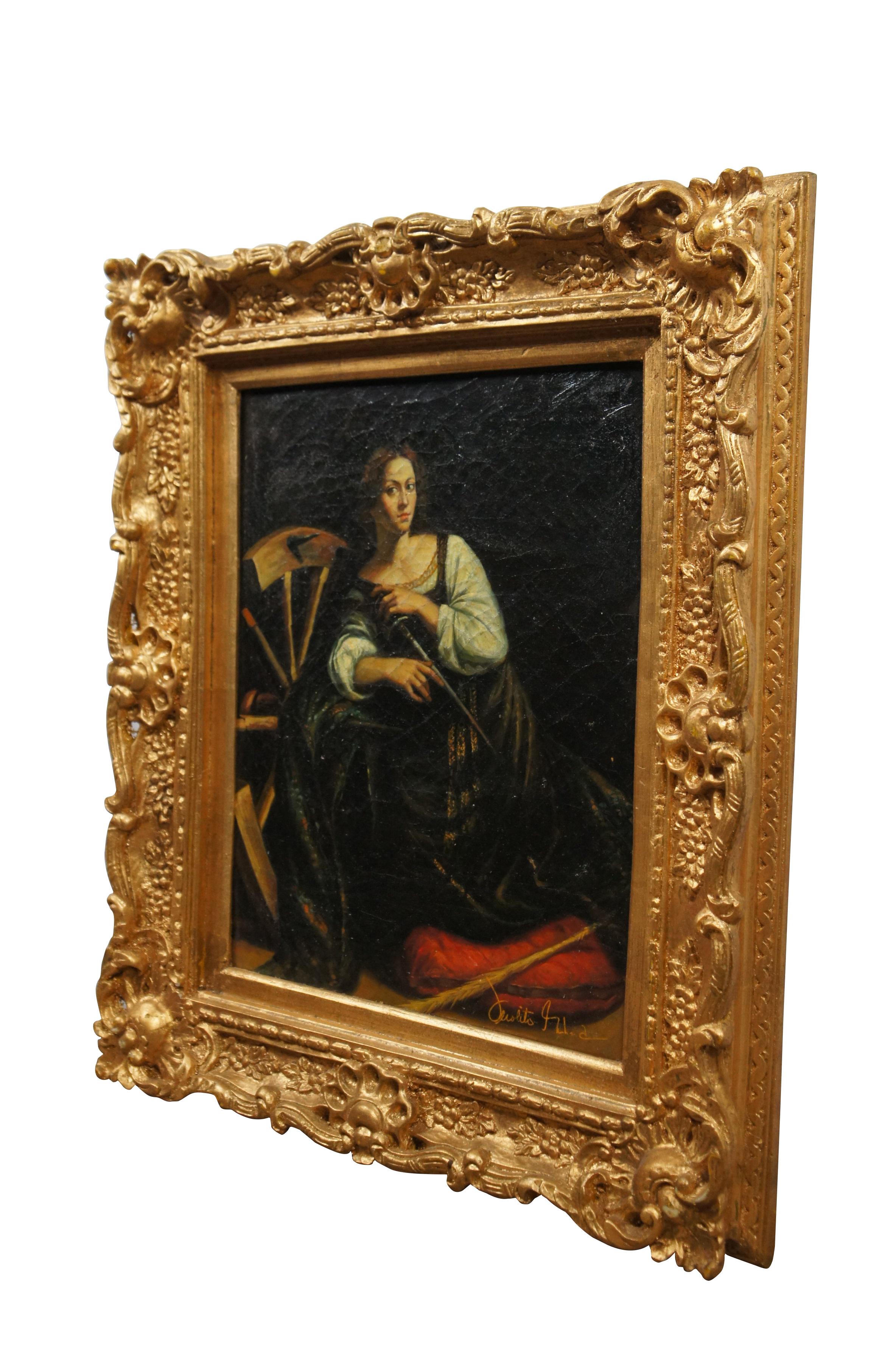 Santa Caterina d'Alessandria Ritratto Pittura ad olio (After) Caravaggio 28