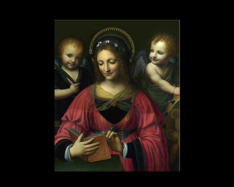 Saint Catherine with Angels, after Renaissance Oil Painting by ...