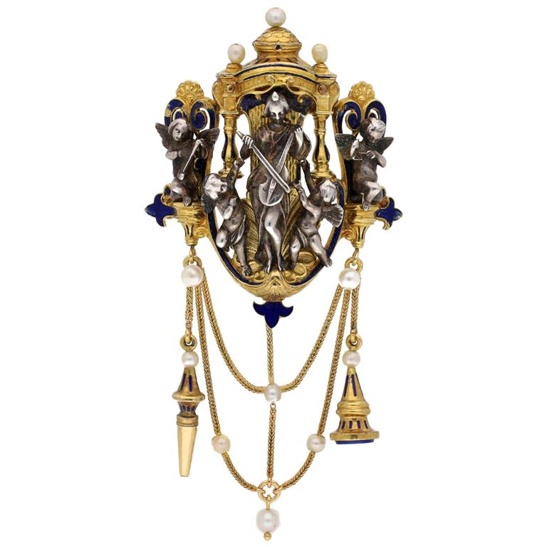 Ciondolo Santa Cecelia Chatelaine di Froment-Meurice, Francia, 1850 circa