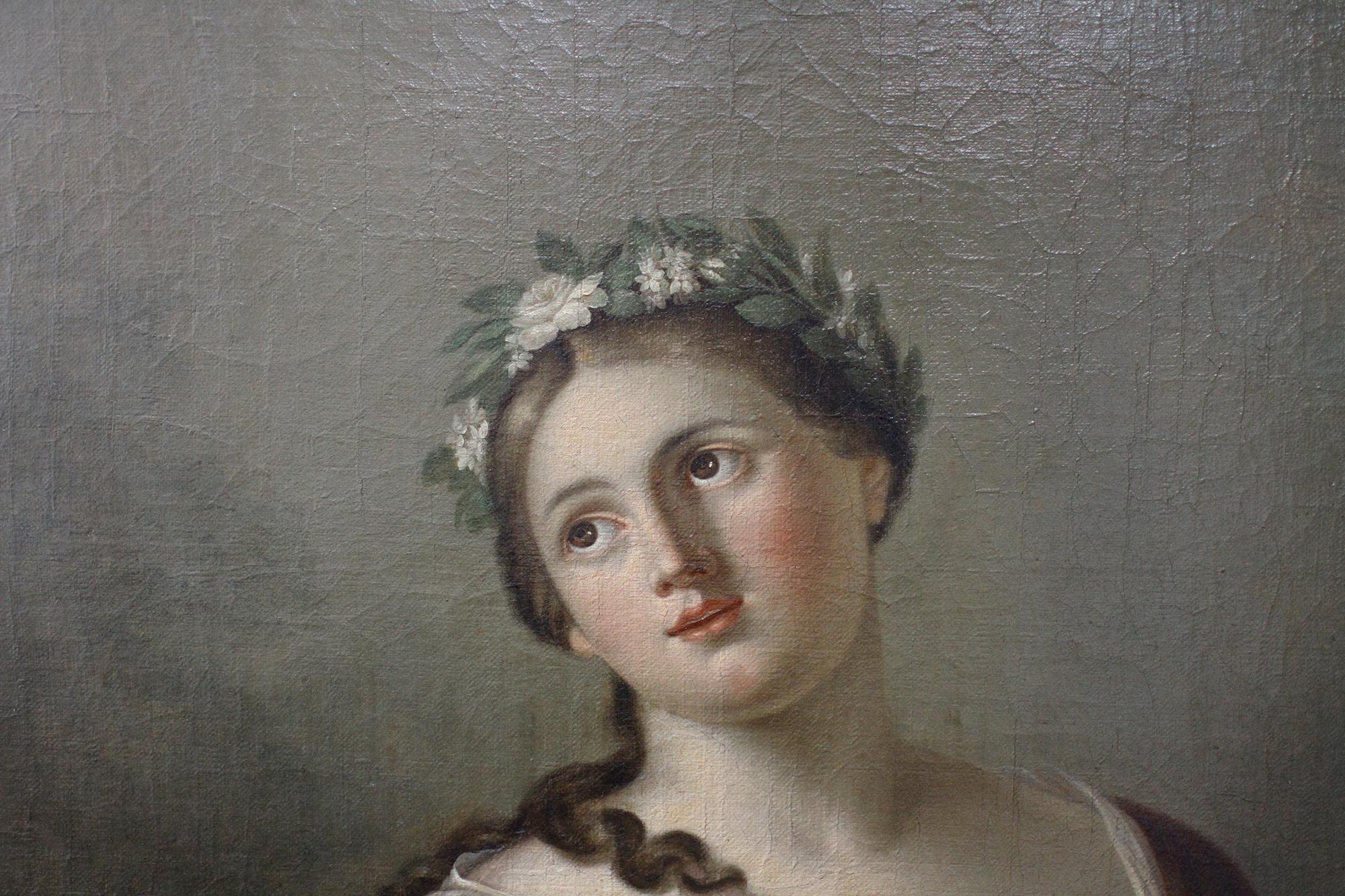 Saint CECILIA – Originales Gemälde eines alten Meisters – J.F. DUCQ (19. Jahrhundert) im Angebot
