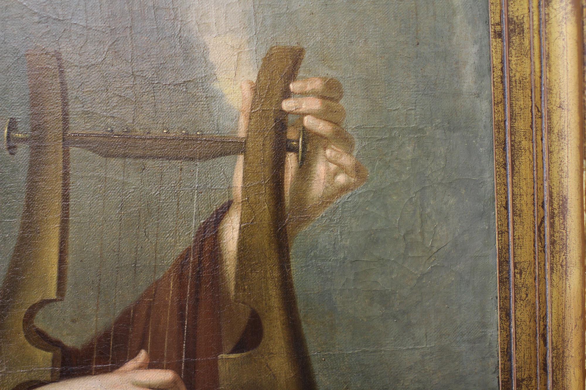 Saint CECILIA – Originales Gemälde eines alten Meisters – J.F. DUCQ im Angebot 1