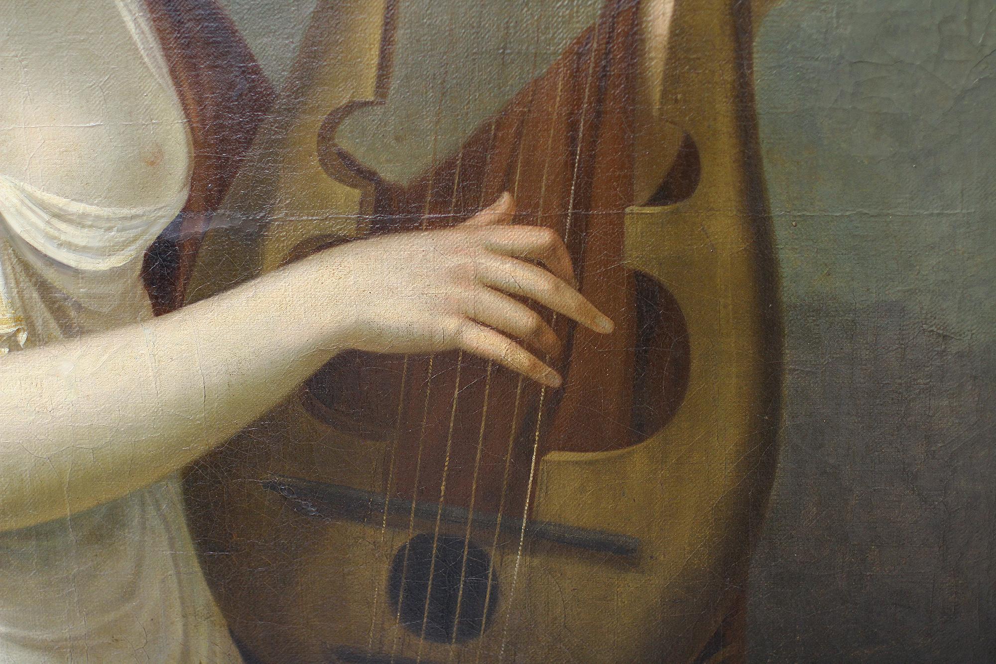Saint CECILIA – Originales Gemälde eines alten Meisters – J.F. DUCQ im Angebot 2