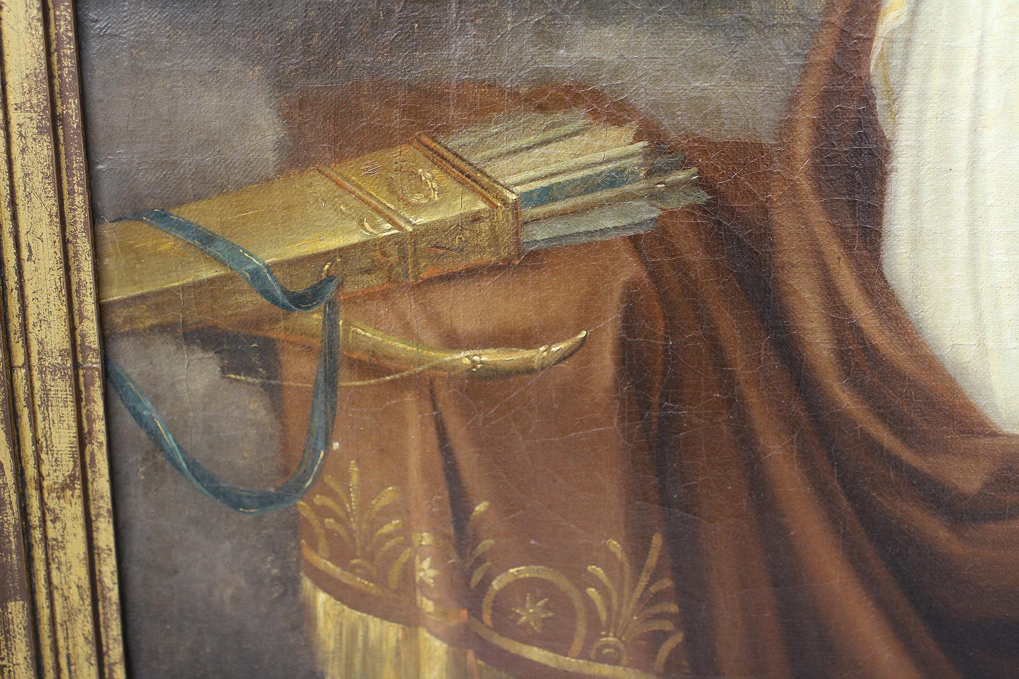 Saint CECILIA – Originales Gemälde eines alten Meisters – J.F. DUCQ im Angebot 4