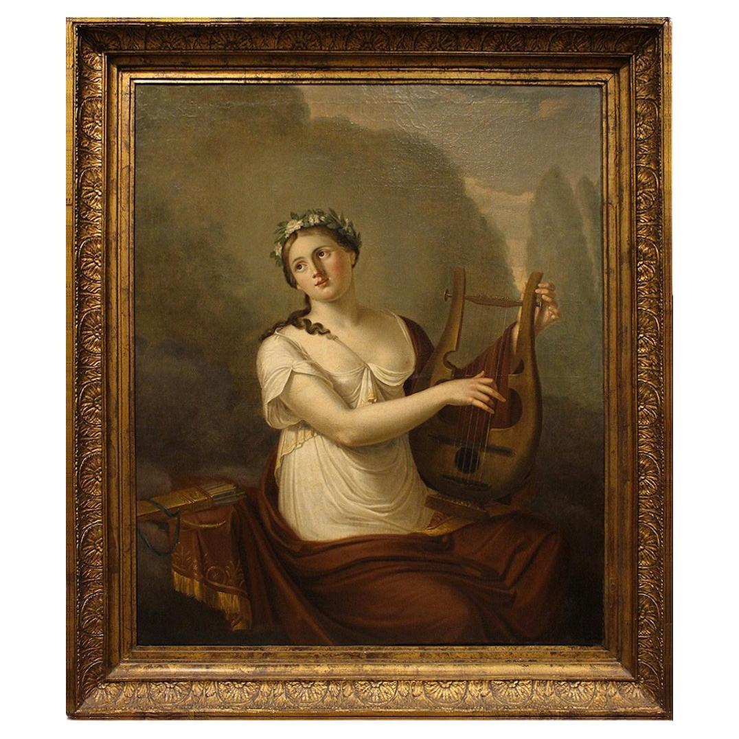Santa CECILIA - Dipinto originale dell'Antico Maestro - J.F. DUCQ in vendita