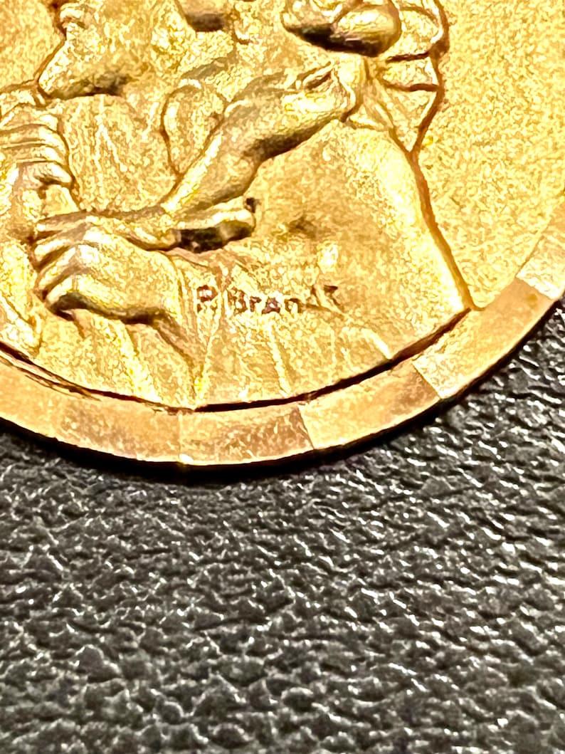 Art Nouveau Ciondolo Saint Christophe in oro giallo 18 ct Art Paul Brandt in vendita