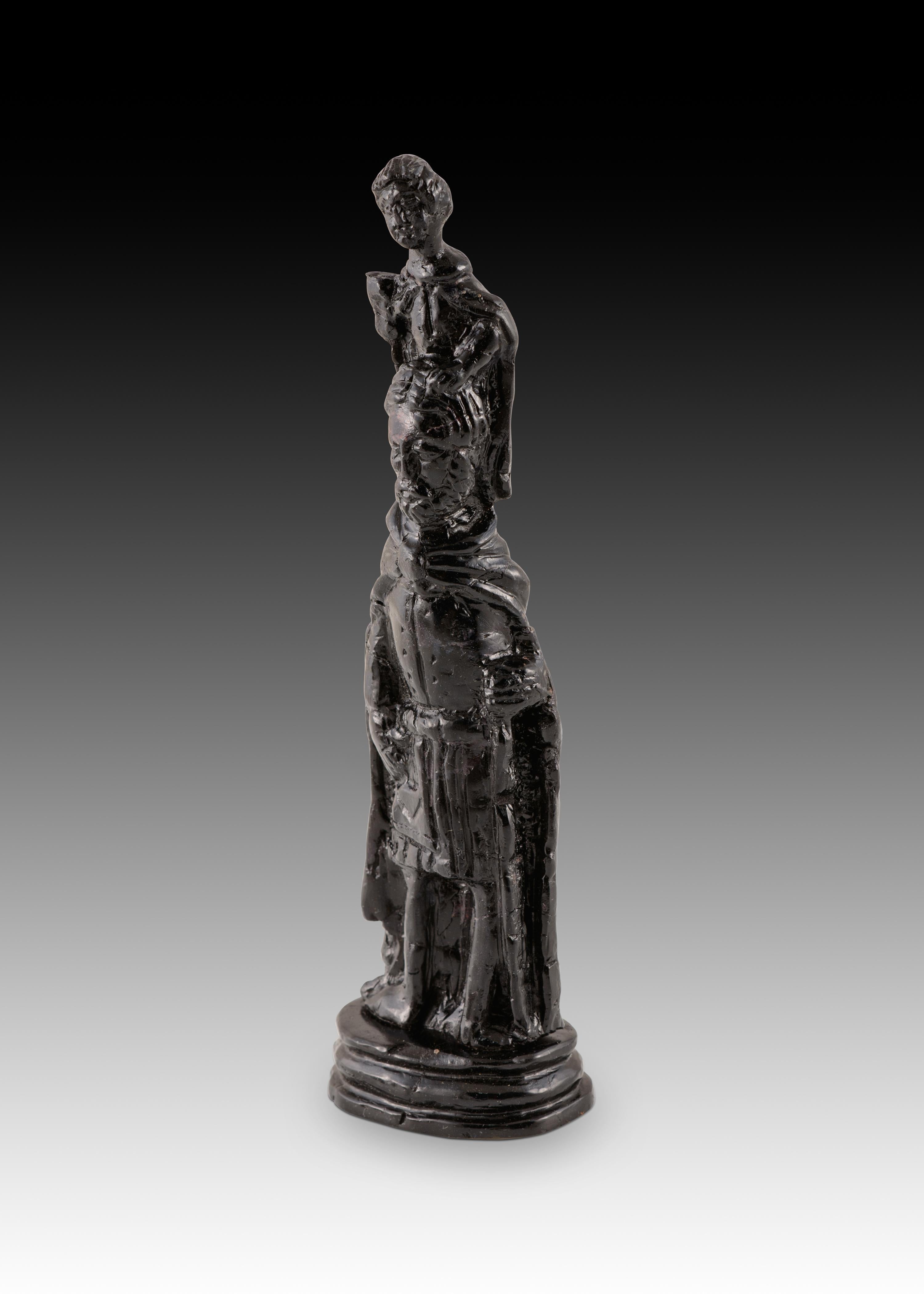  Saint-Christoph. Jet. Spanish School, XVI secolo.
 Un'incisione che mostra una figura maschile in piedi su una base e che porta un bambino sulle spalle. San Cristoforo di Licia, meglio conosciuto grazie alla diffusione della Leggenda Aurea da parte
