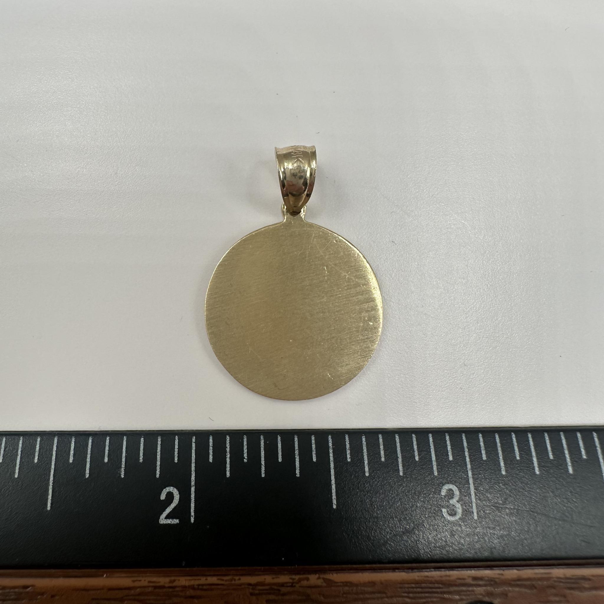 Pendentif Saint Christophe en or jaune 14kt - 2.04g, Brushed Back, New en vente 1