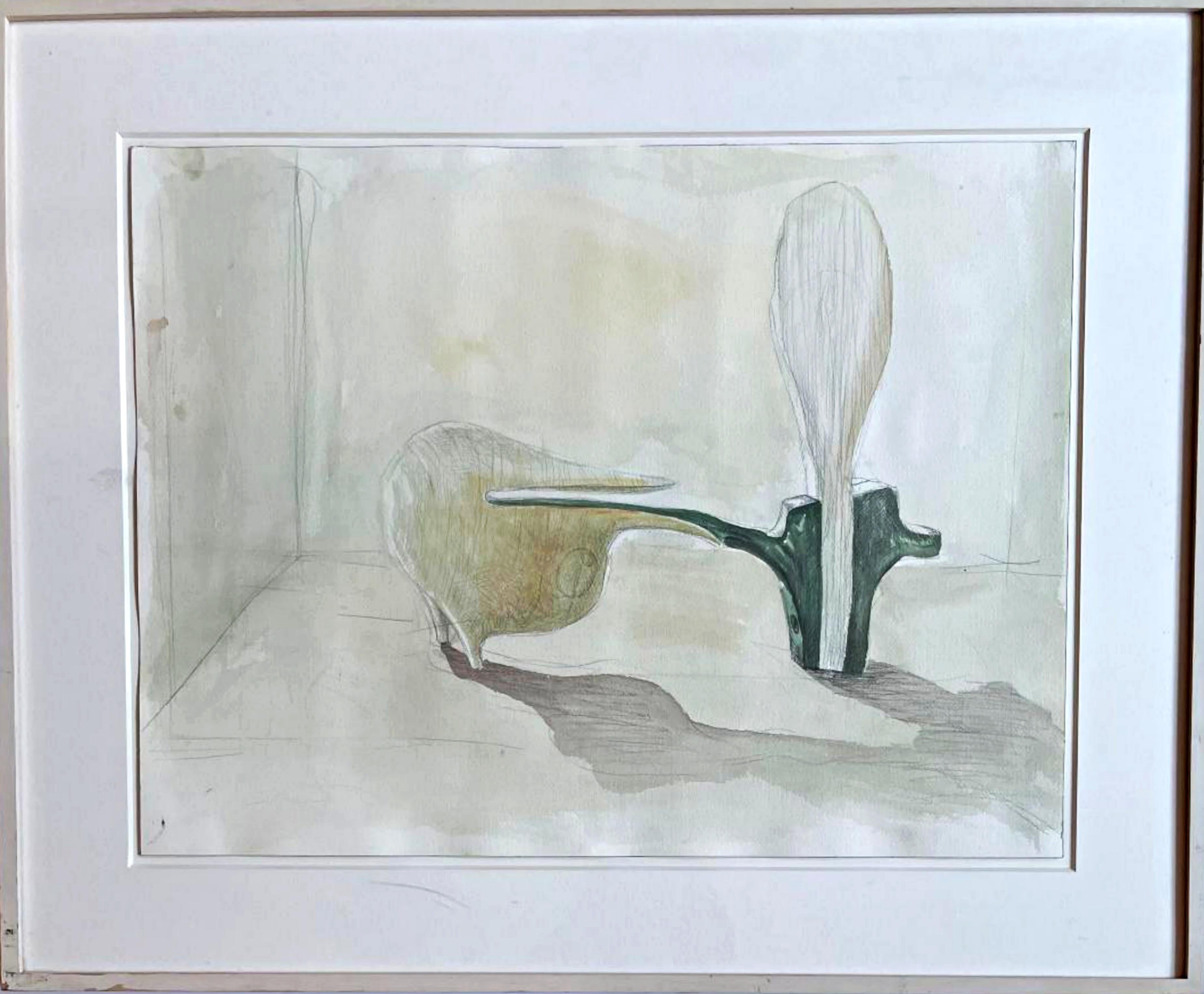 Double Sculpture, unique sculptural study, signed by Brazilian American artist  - Painting by Saint Clair Cemin