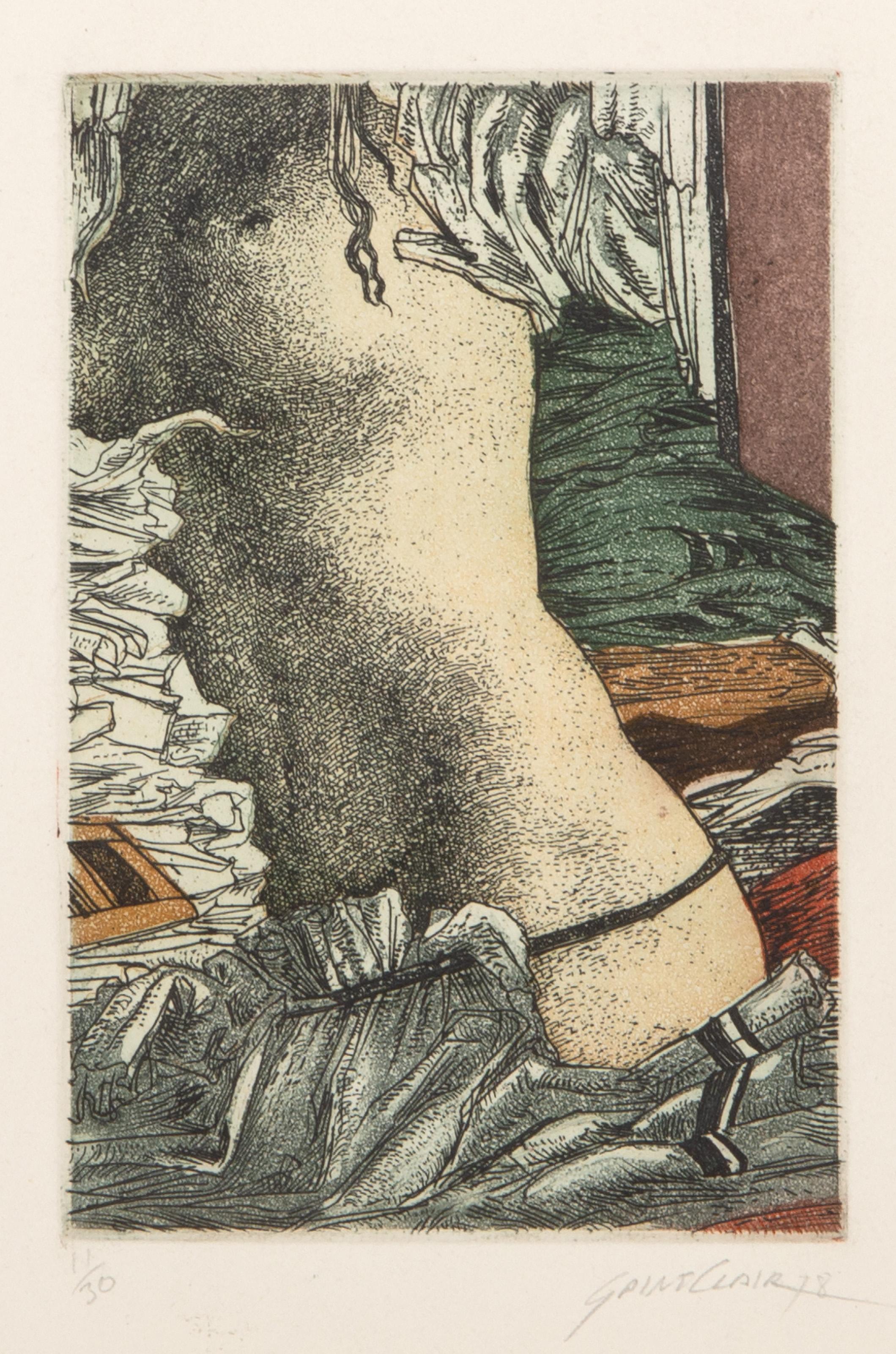 Saint Clair Cemin, brasileño (1951 - ) -  Dentro de ti II, Año: 1978, Técnica: Aguafuerte y Aguatinta sobre Arches, firmado, numerado y fechado a lápiz, Edición: 11/30, Tamaño de la imagen: 5,75 x 3,75 pulgadas, Tamaño: 13 x 9,75 pulgadas (33,02 x