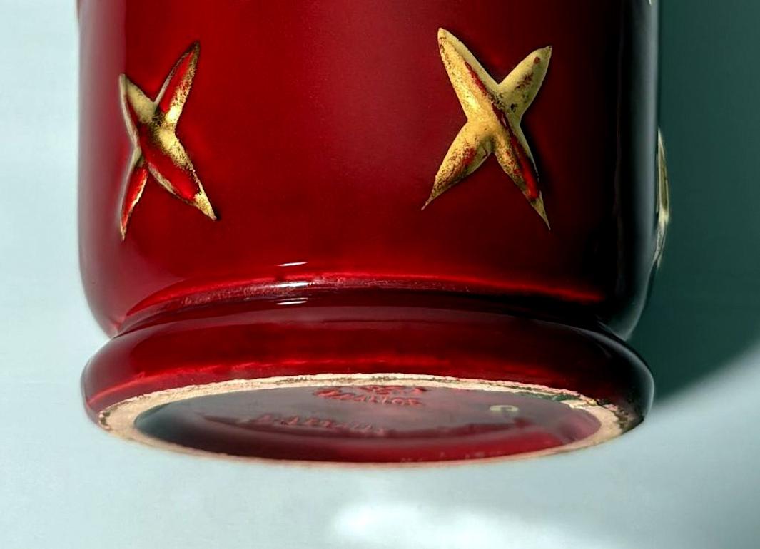 Saint Clement Blanche Letalle French Art Deco Vase In Ceramic And Pure Gold For Sale 7
