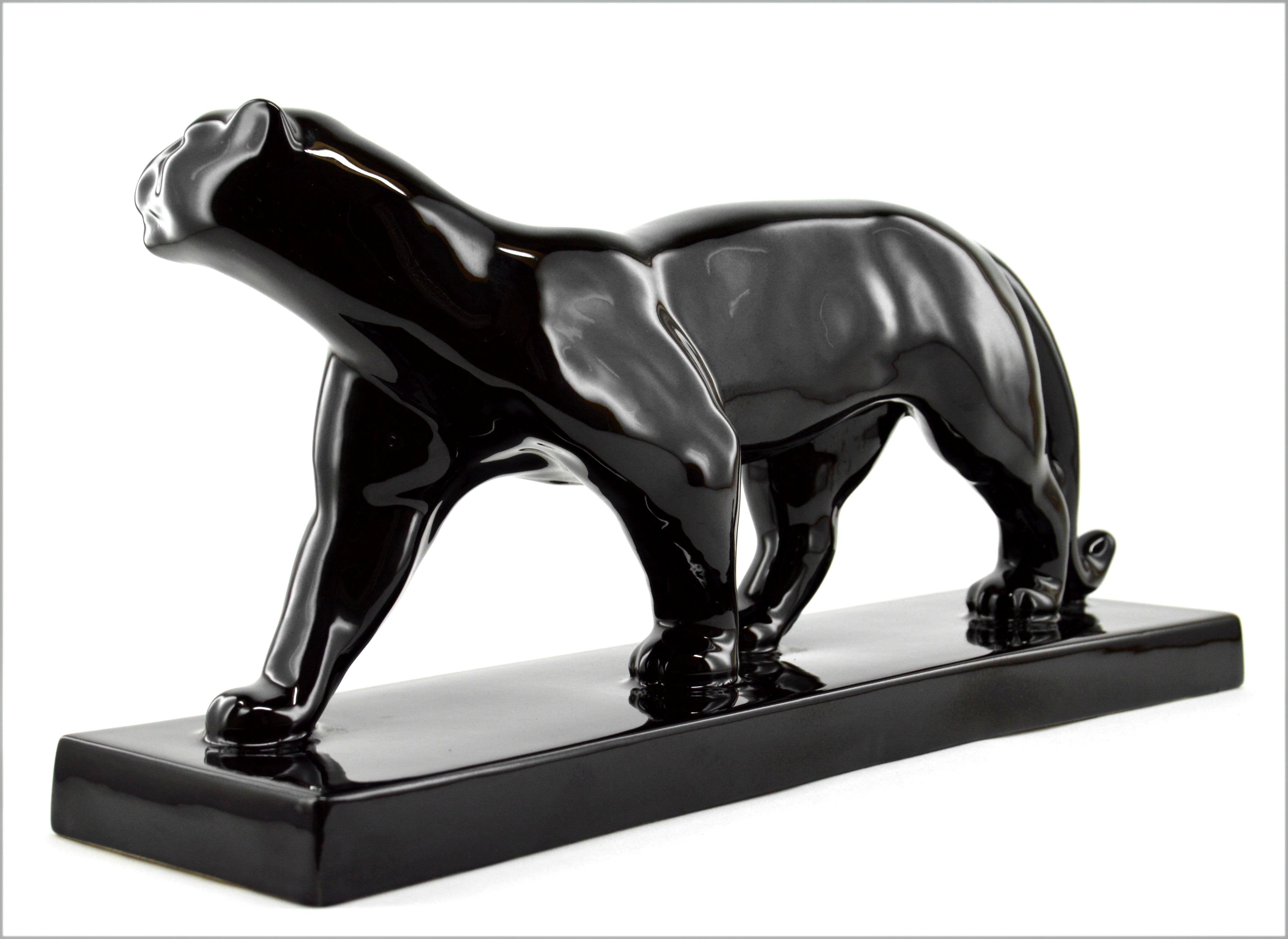 black panther ceramic statue