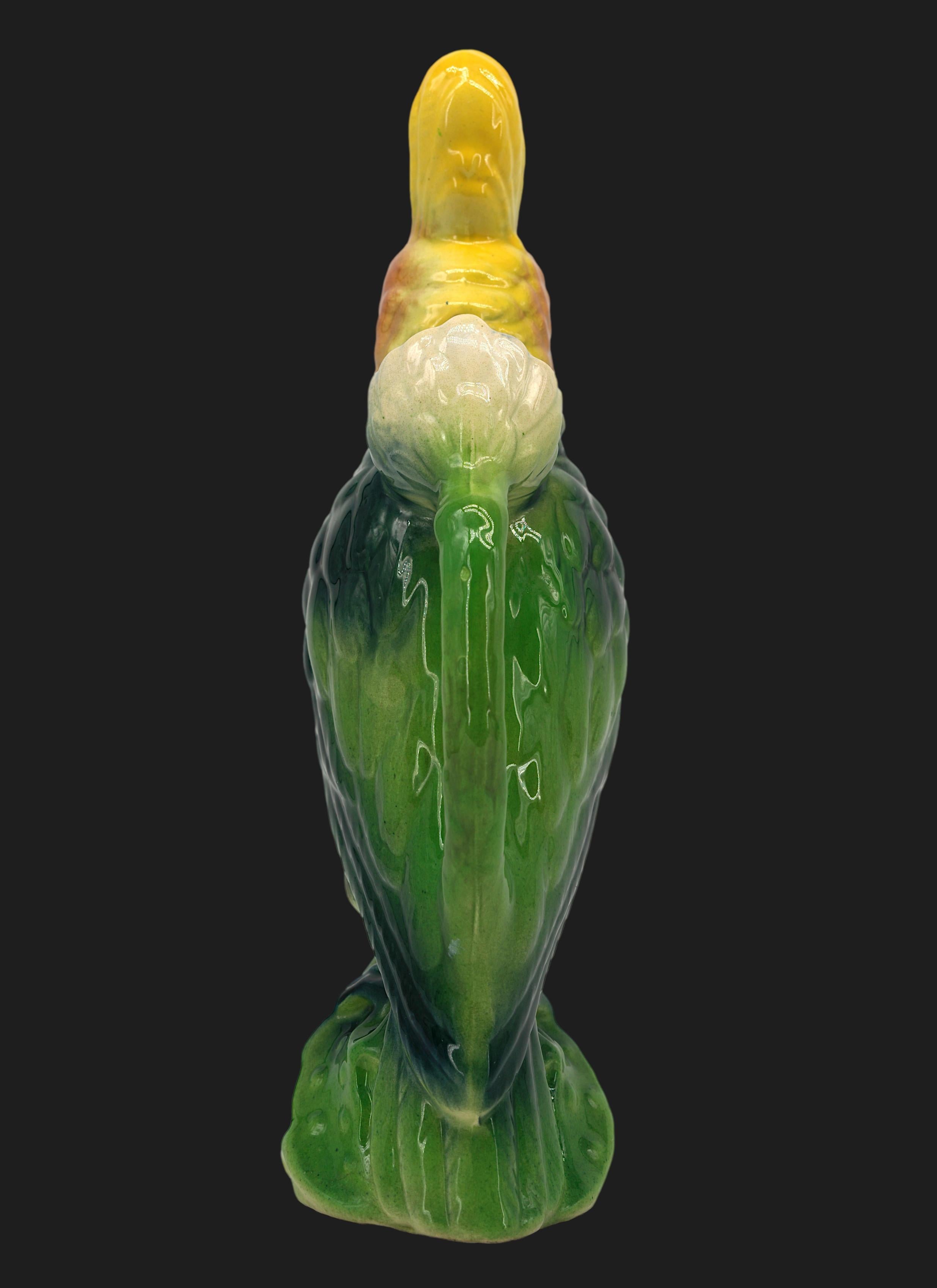 SAINT-CLEMENT Französischer Art-Déco-Keramik- Papagei-Krug mit Papagei-Muster, 1920 im Angebot 5