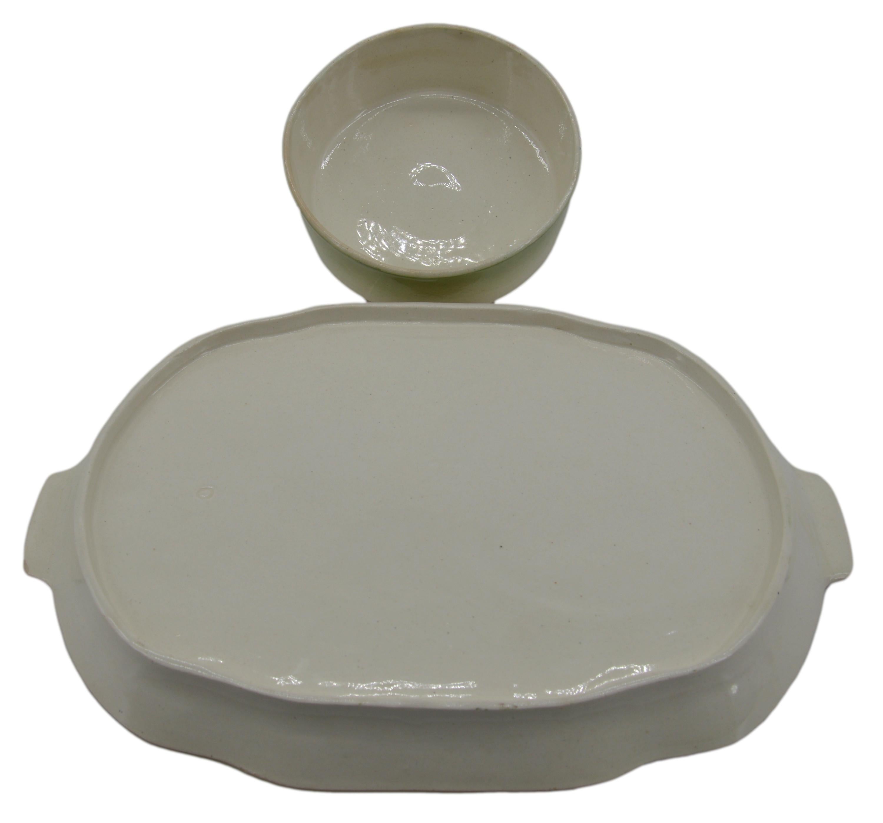 Piatto da formaggio Saint-Clement in ceramica Art Nouveau francese in vendita 2