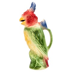 Saint Clément French Majolica Parrot Form Pitcher, Early 20th Century