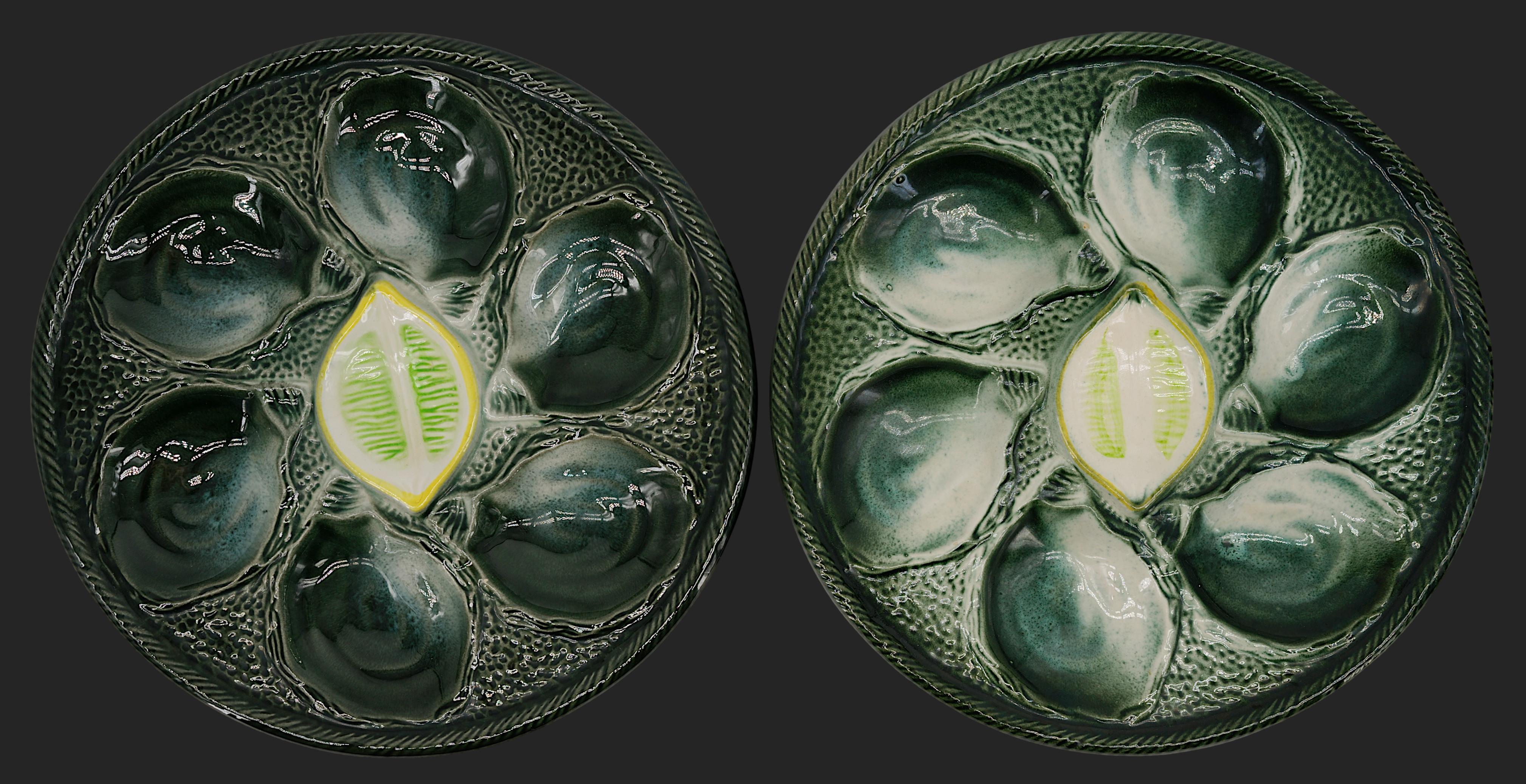 Mid-20th Century Saint-Clement French Mid-century Art Ceramic Oyster Set, 1960s For Sale
