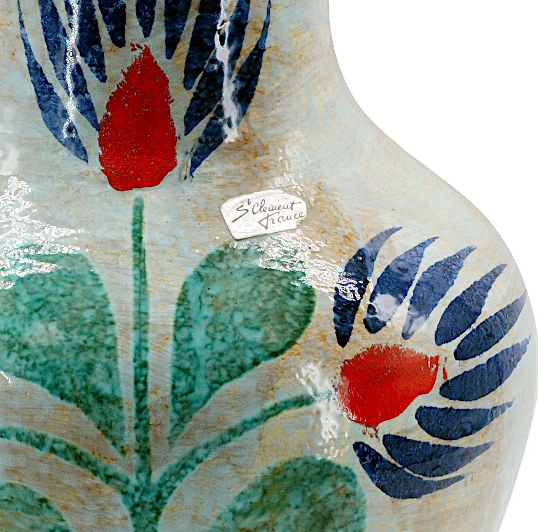 Mid-Century Modern Saint-Clement Huge Mid-Century Stoneware Vase, 1950s For Sale