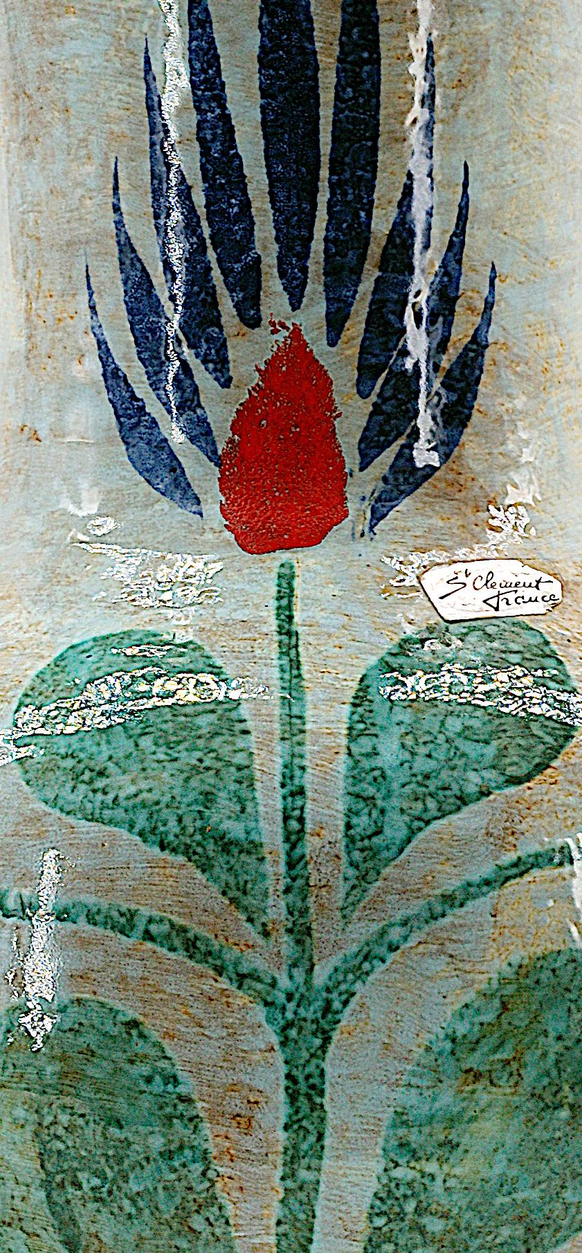 French Saint-Clement Huge Mid-Century Stoneware Vase, 1950s For Sale