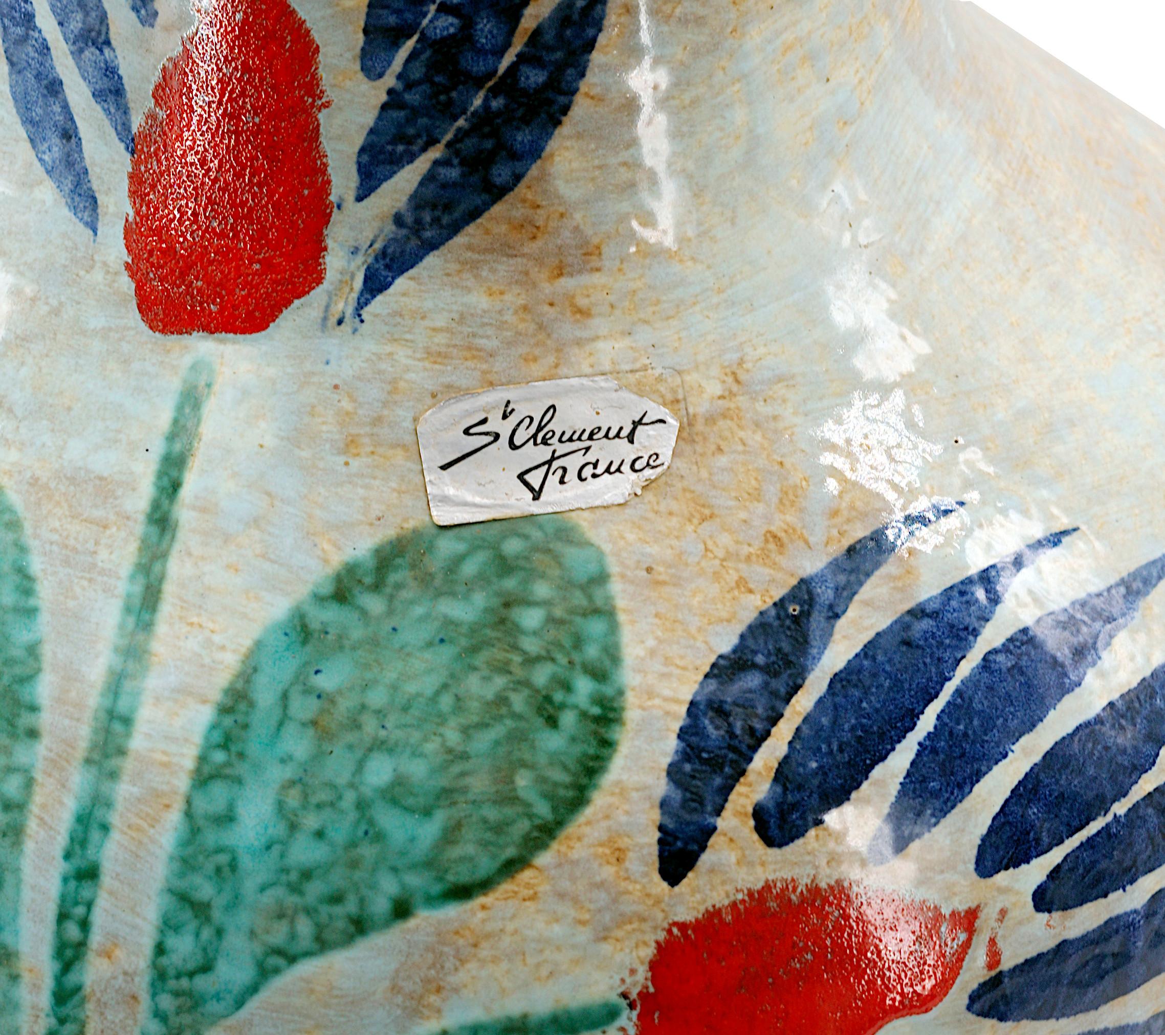 Saint-Clement Huge Mid-Century Stoneware Vase, 1950s In Excellent Condition For Sale In Saint-Amans-des-Cots, FR