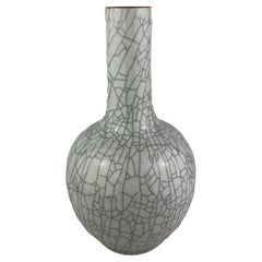 Saint Clement Style Crackle Finish Ceramic Vase