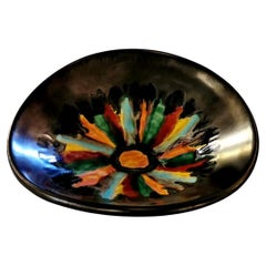 Saint-Clement Style French Glazed Ceramic Table Centerpiece Multicolor