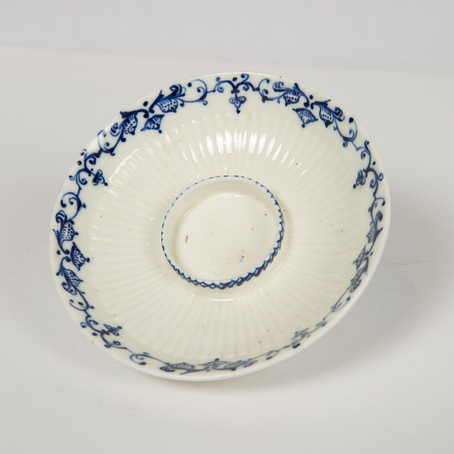 Saint-Cloud Blue and White Soft-Paste Porcelain Cup & Saucer France 18th Century 4
