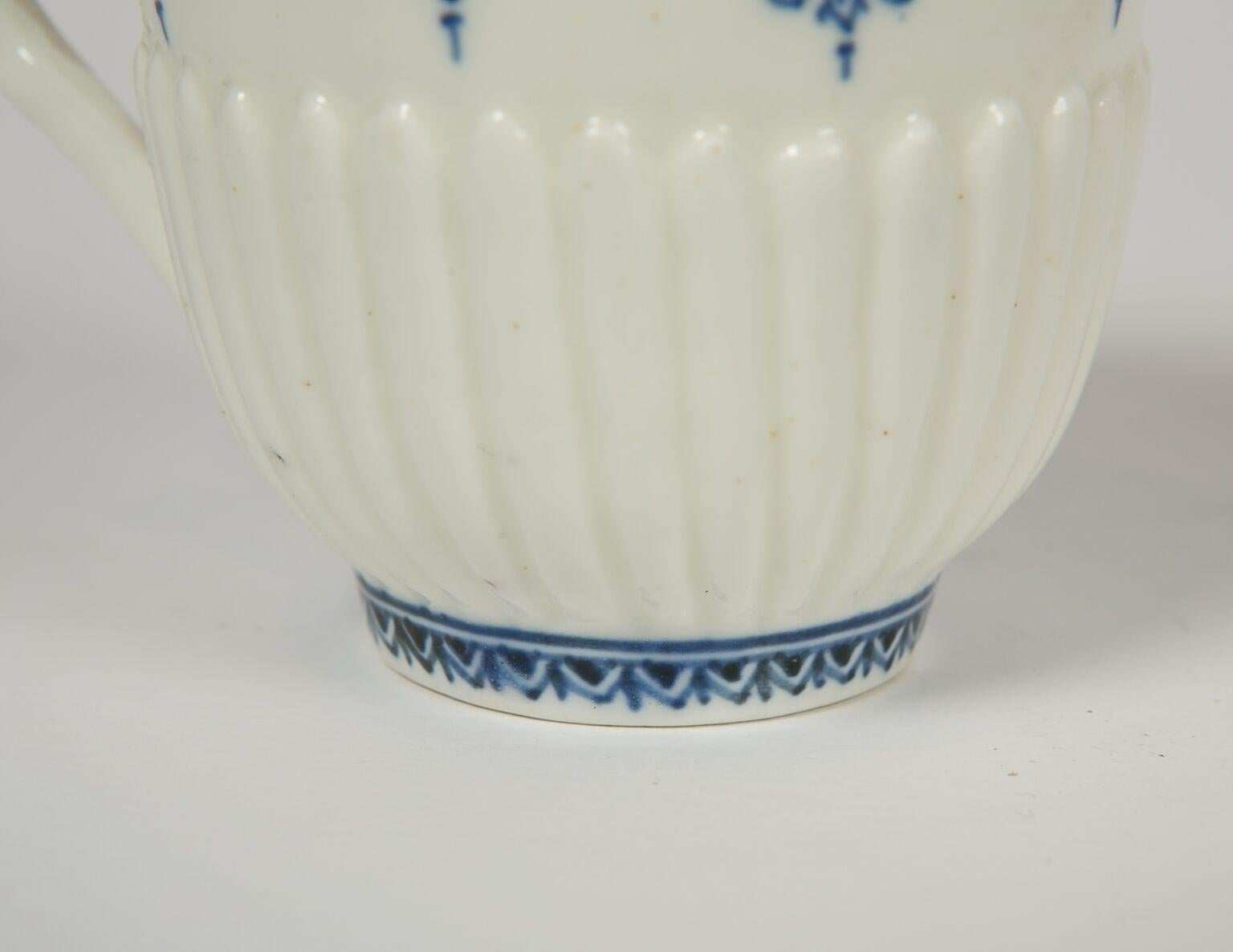 We are happy to offer this Saint-Cloud blue and white trembleuse* cup and saucer. Saint-Cloud was one of the first factories in Europe to produce porcelains beginning in 1702. According to W.B.Honey the typical blue-painted Saint-Cloud Porcelain 